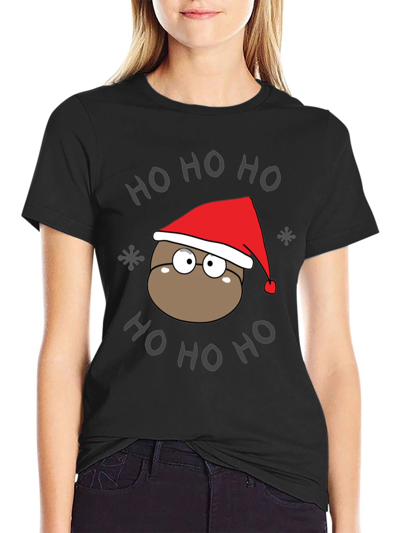 Ho Ho Ho Holiday T-Shirt - Cute Cartoon Santa