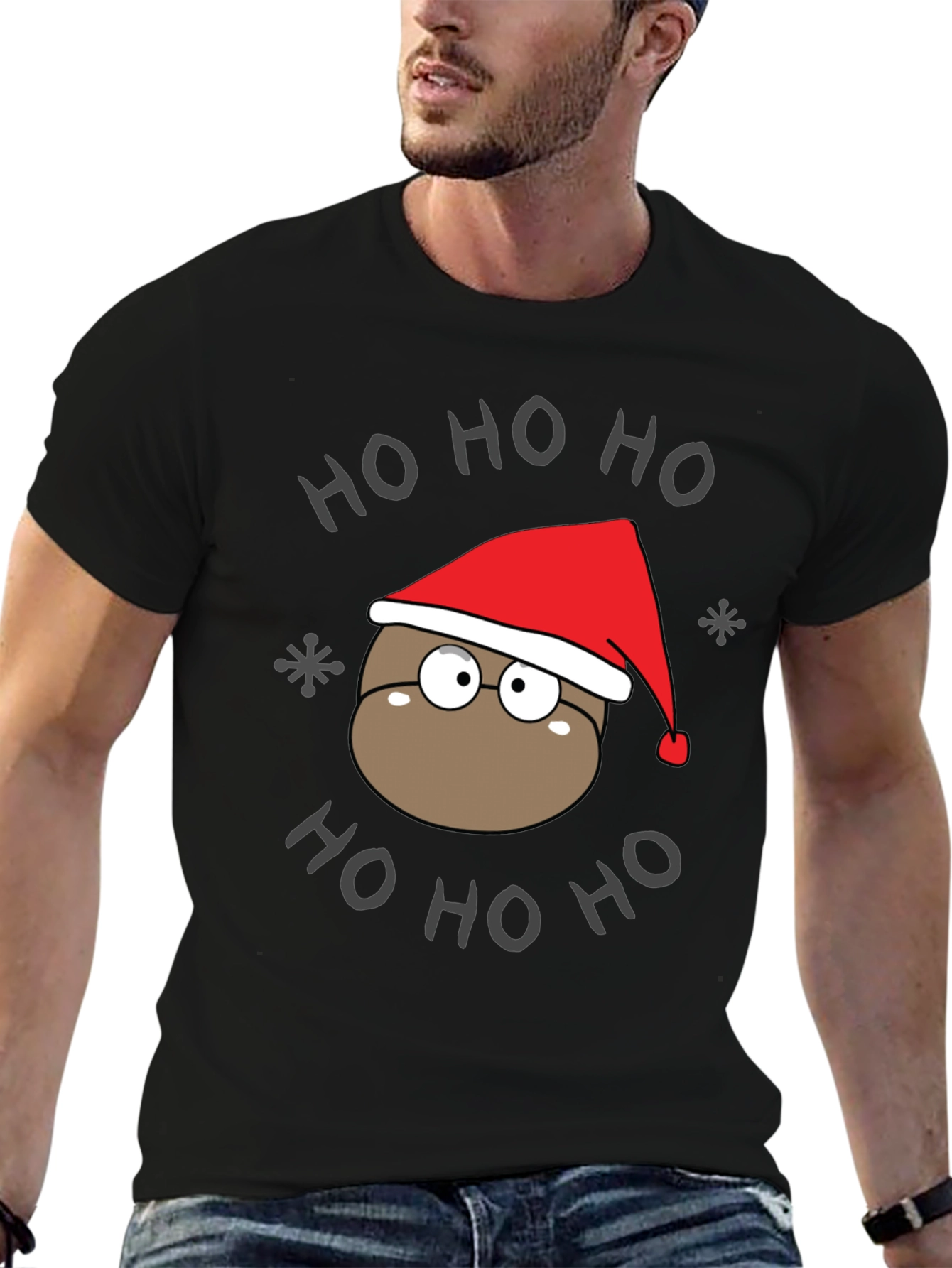 Ho Ho Ho Holiday T-Shirt - Cute Cartoon Santa