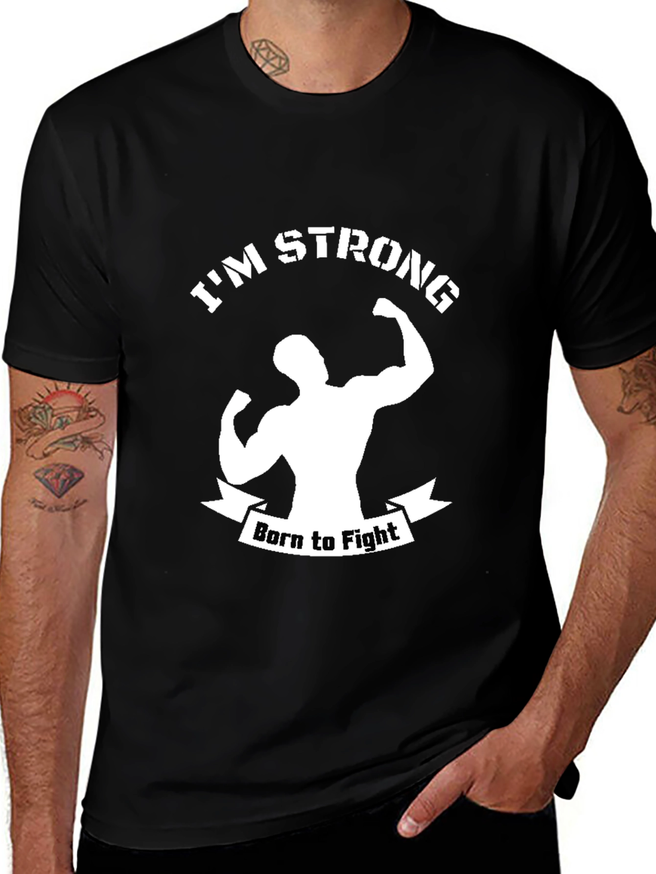 Im Strong Born to Fight Black T-Shirt