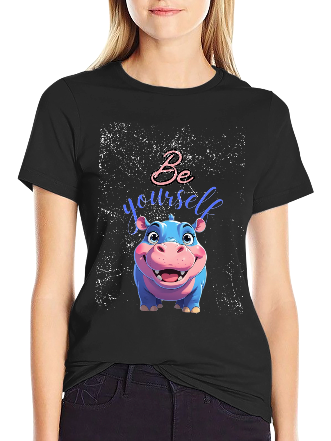 Be Yourself Hippo Tee - Unique Graphic T-Shirt