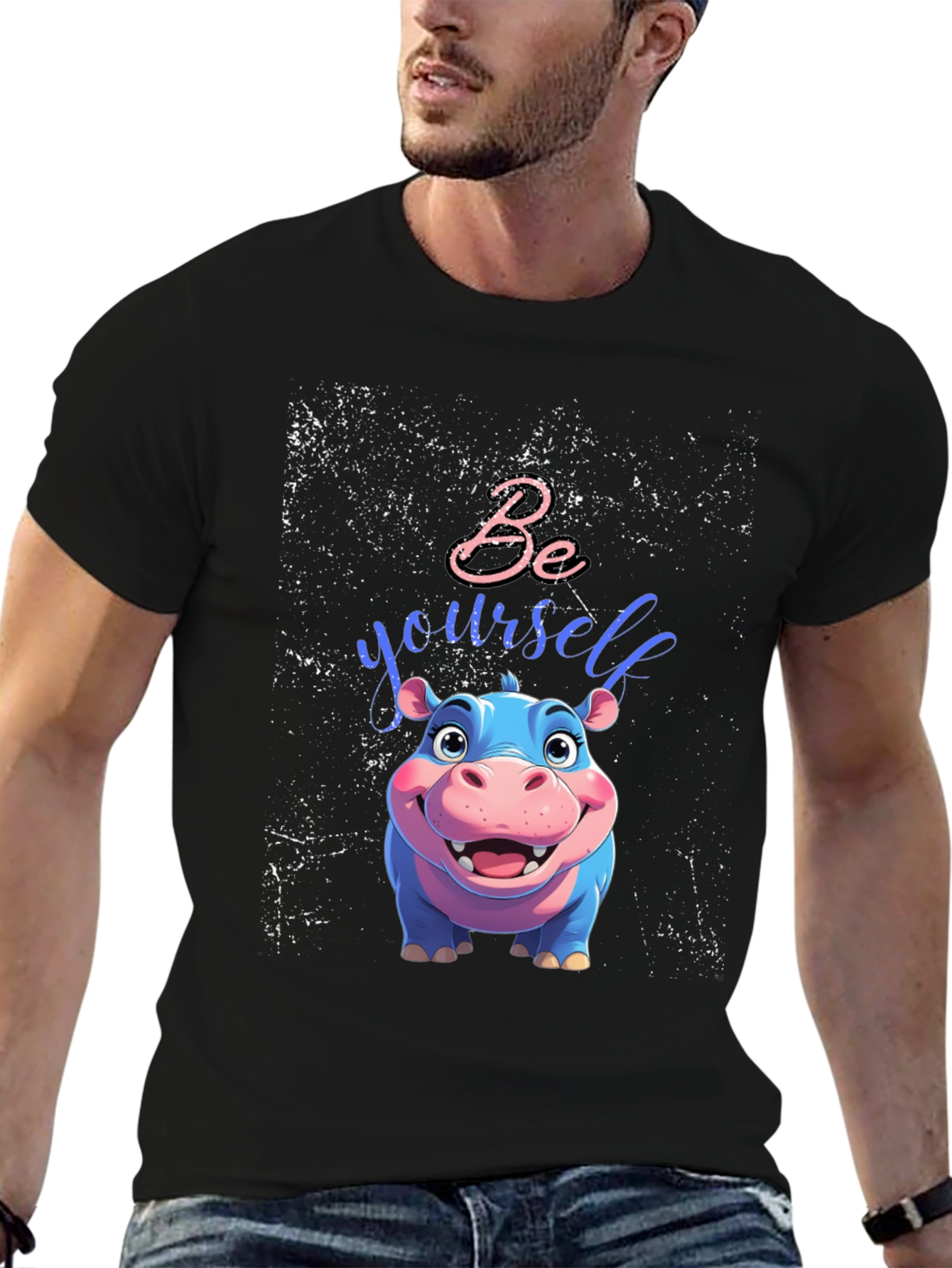 Be Yourself Hippo Tee - Unique Graphic T-Shirt
