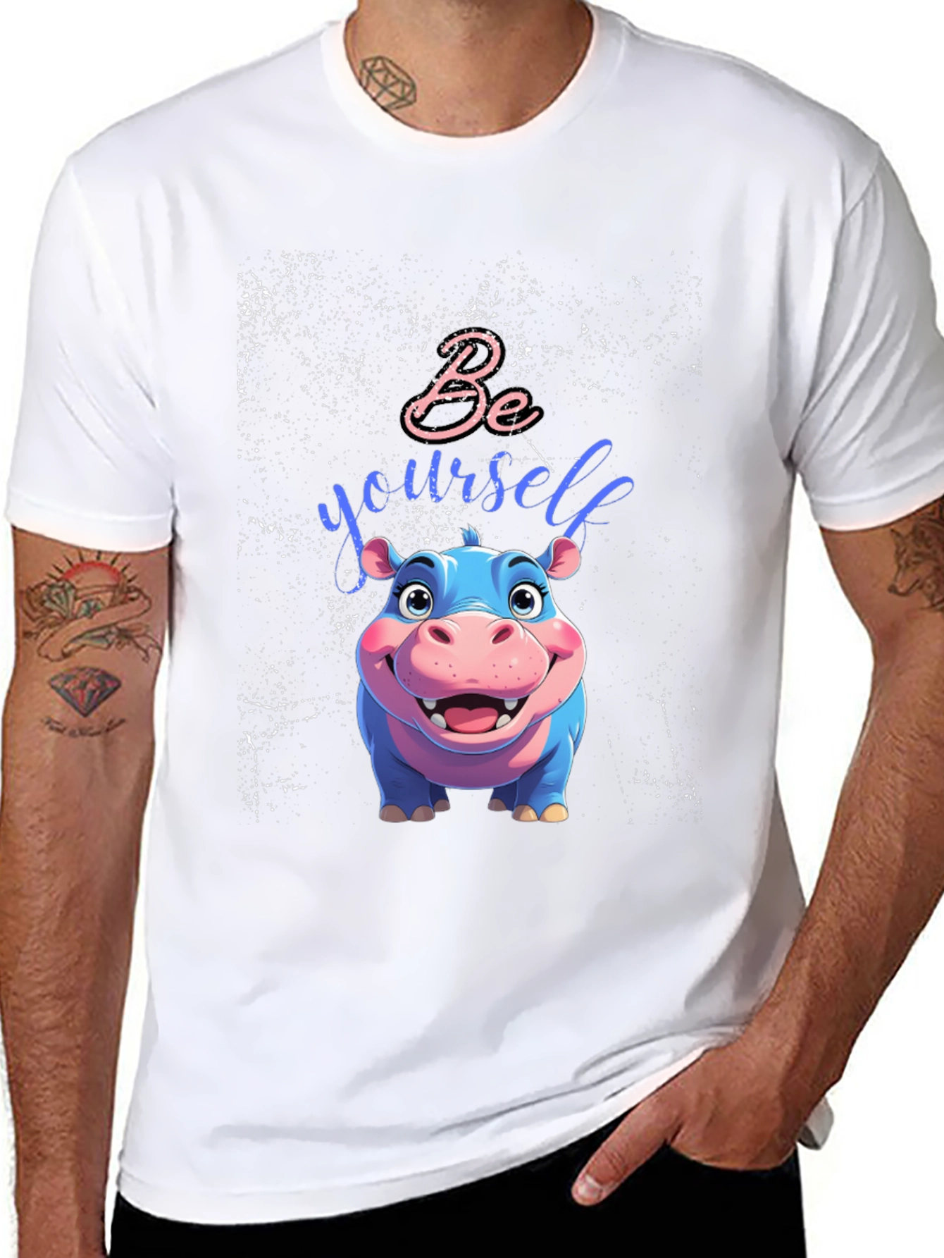 Be Yourself Hippo Tee - Unique Graphic T-Shirt