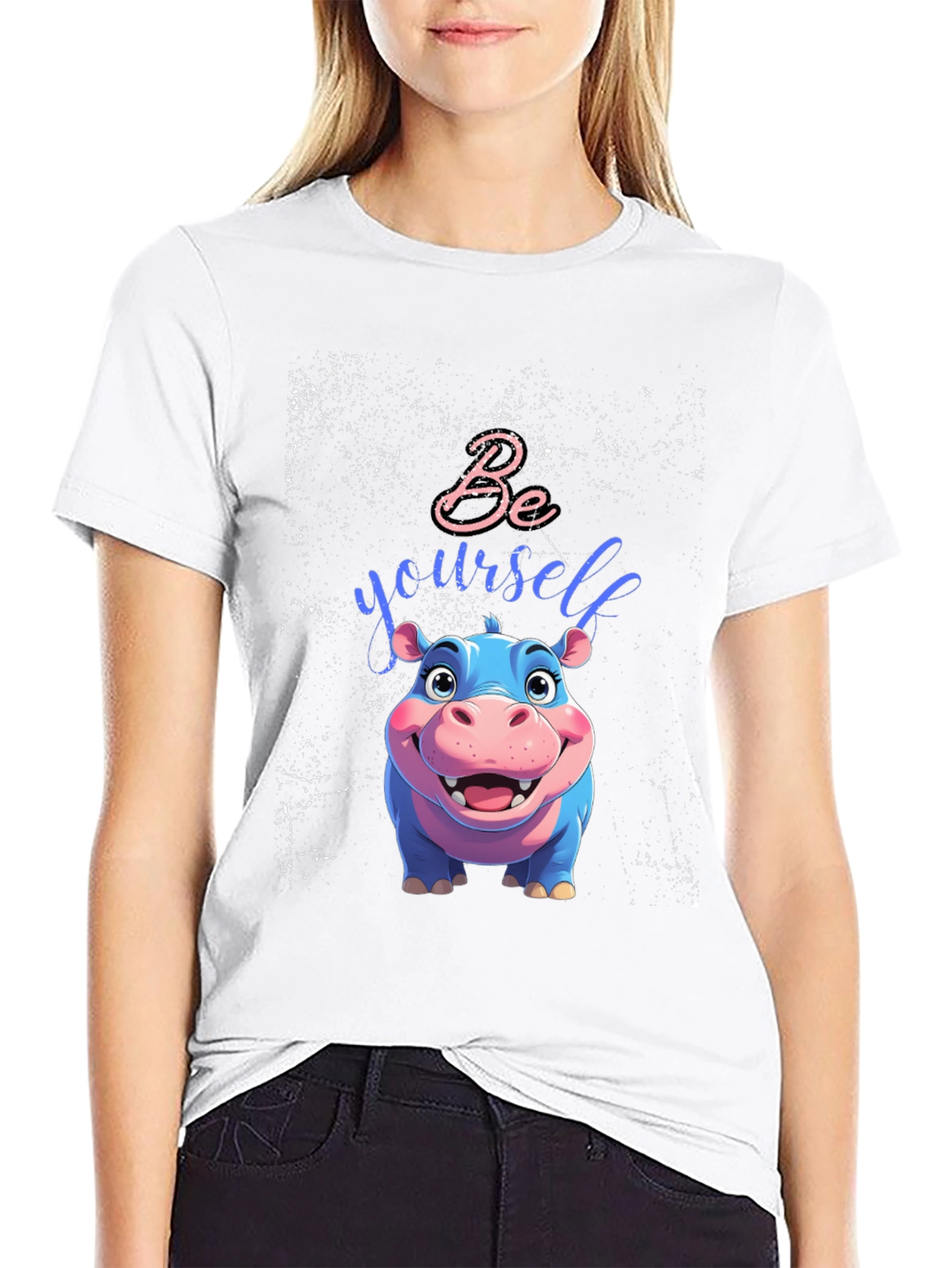 Be Yourself Hippo Tee - Unique Graphic T-Shirt