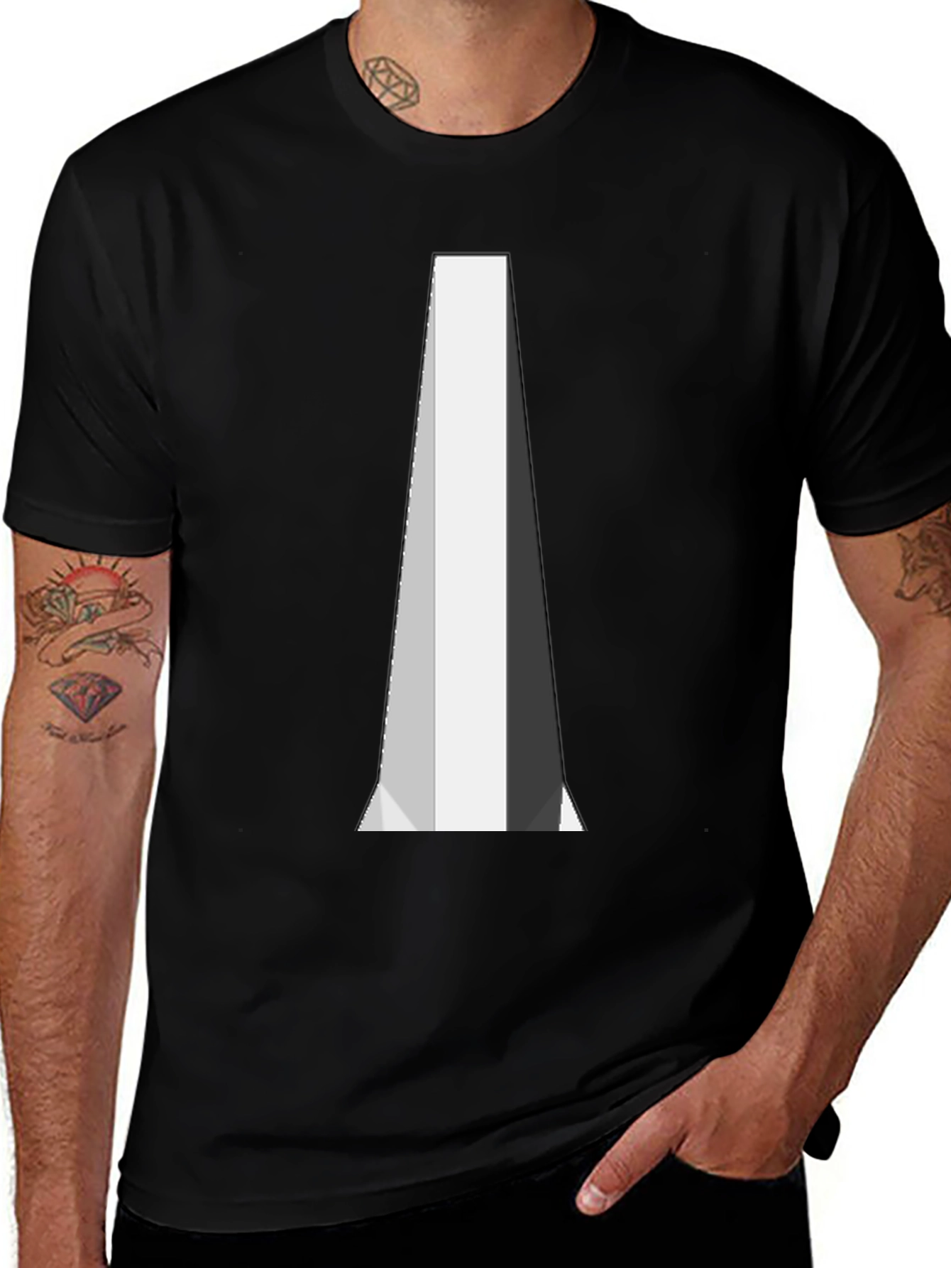 Abstract Geometric Graphic Black T-Shirt