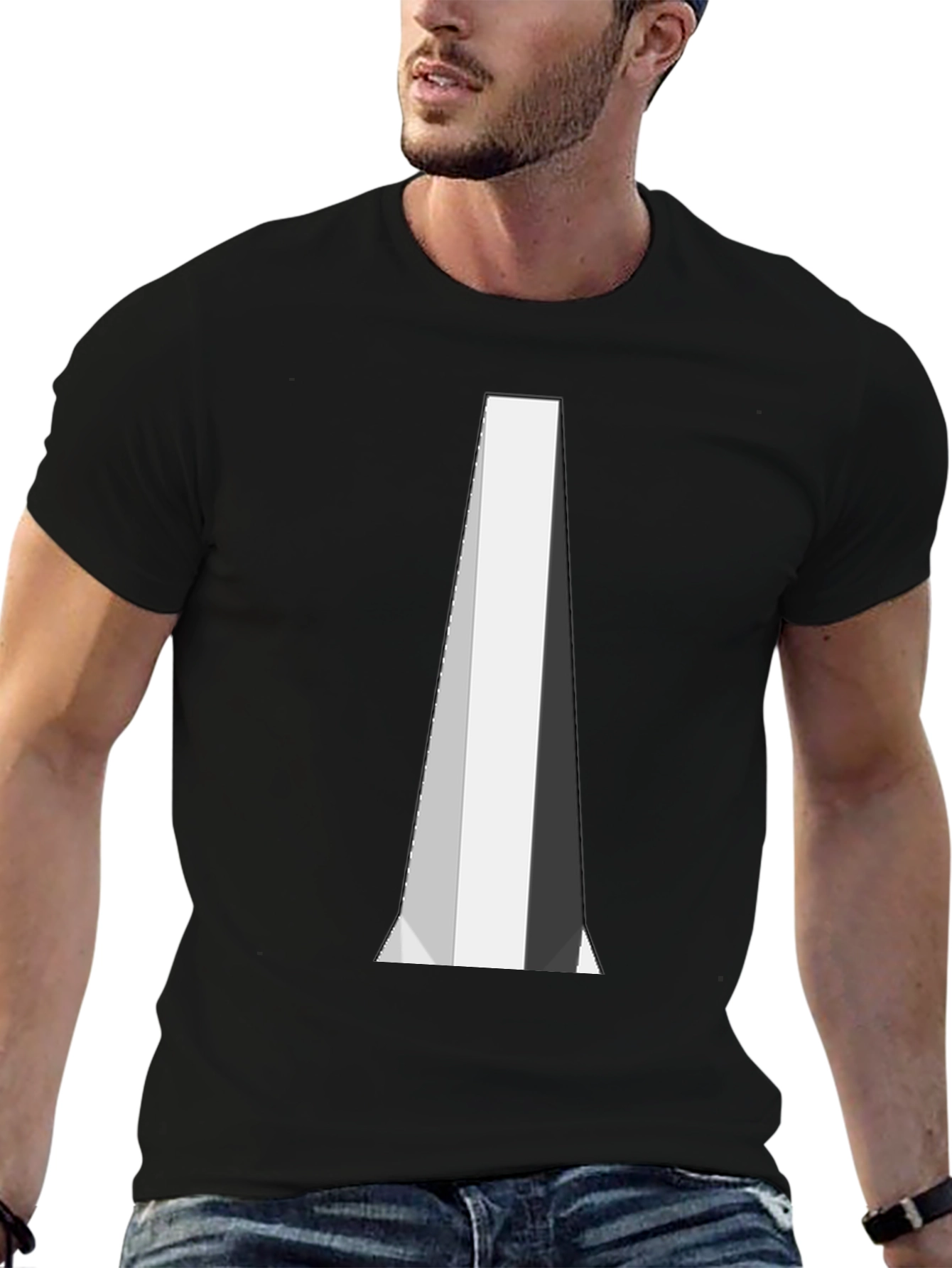 Abstract Geometric Graphic Black T-Shirt