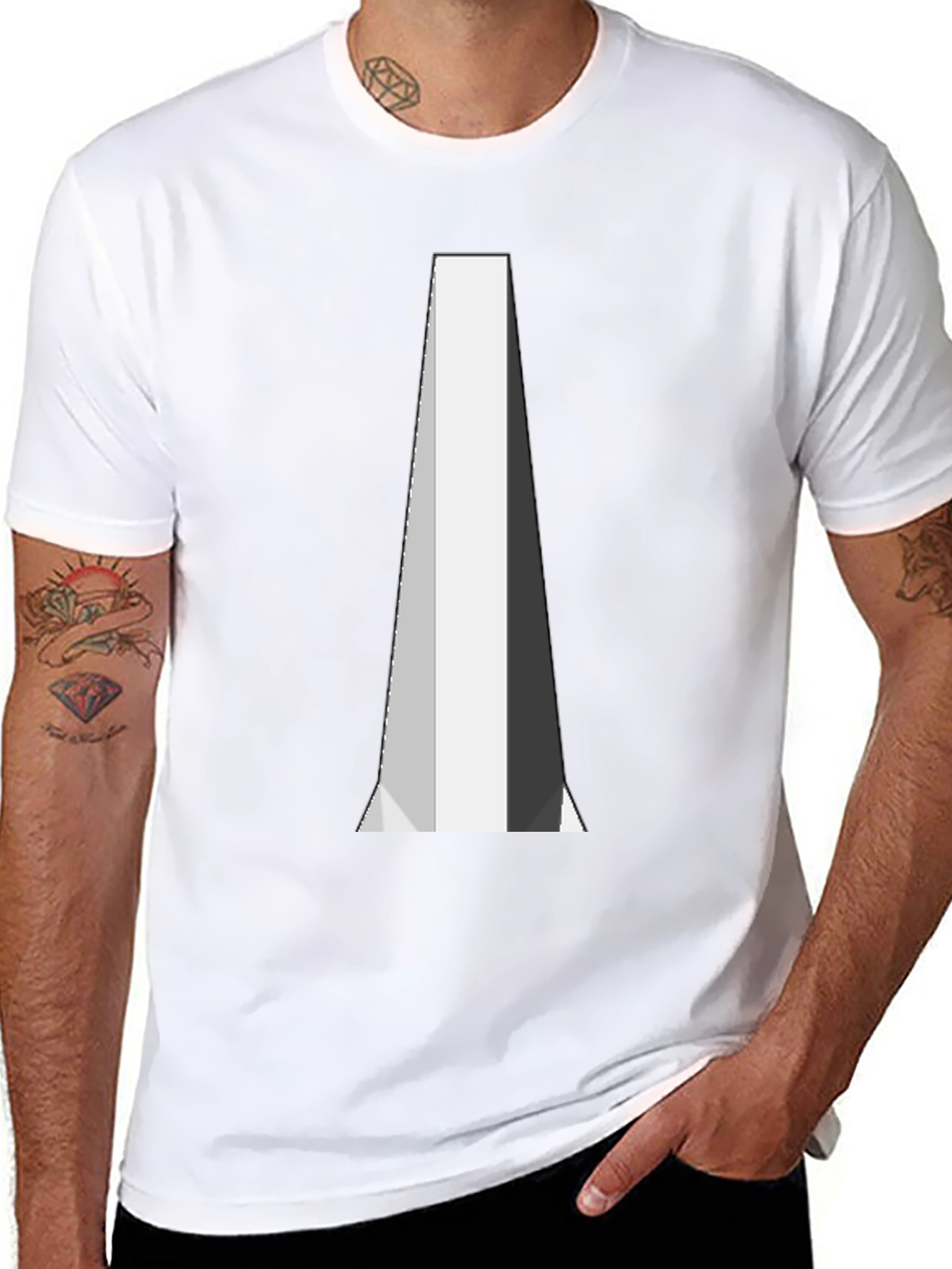 Abstract Geometric Graphic Black T-Shirt