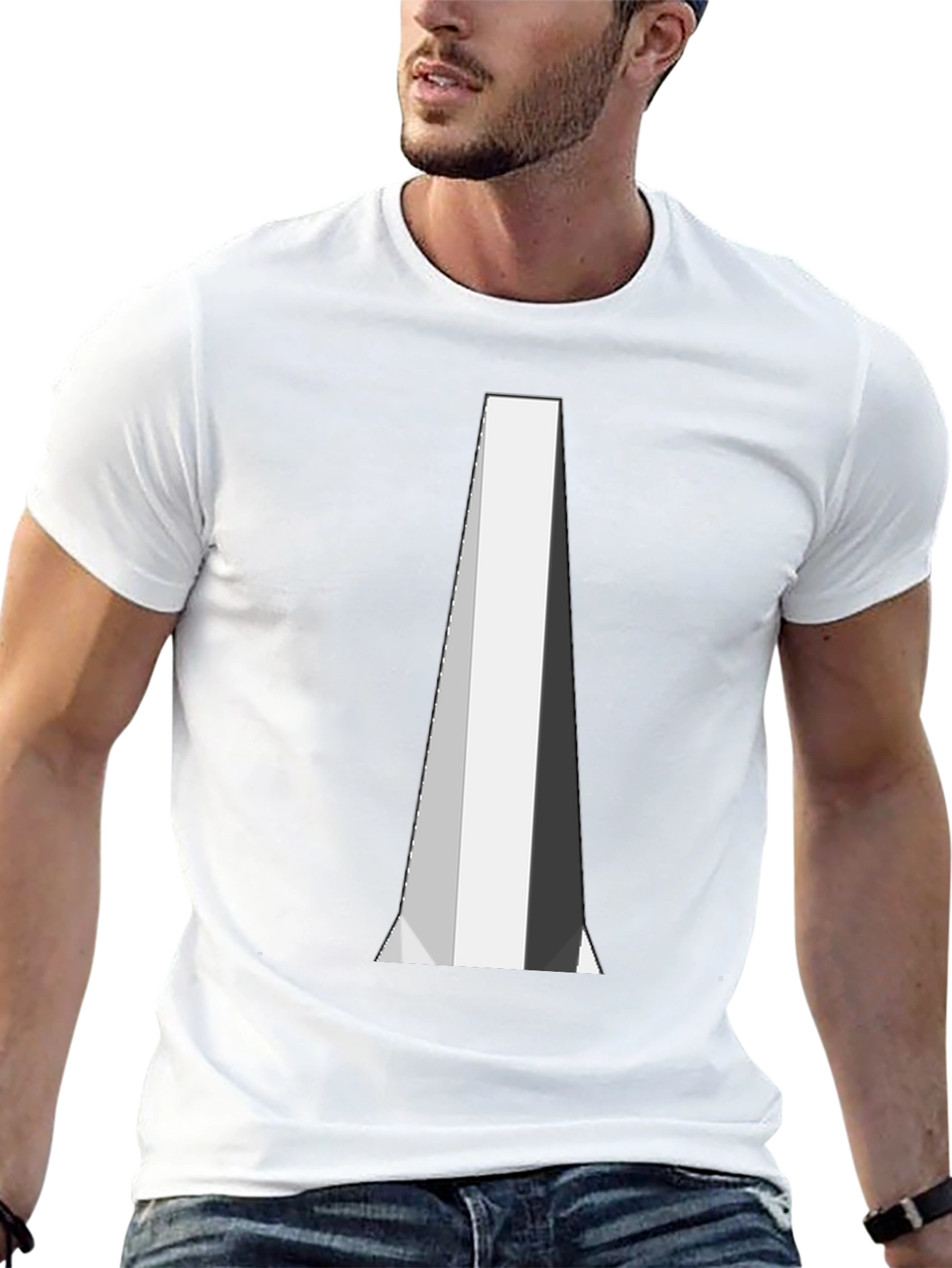 Abstract Geometric Graphic Black T-Shirt