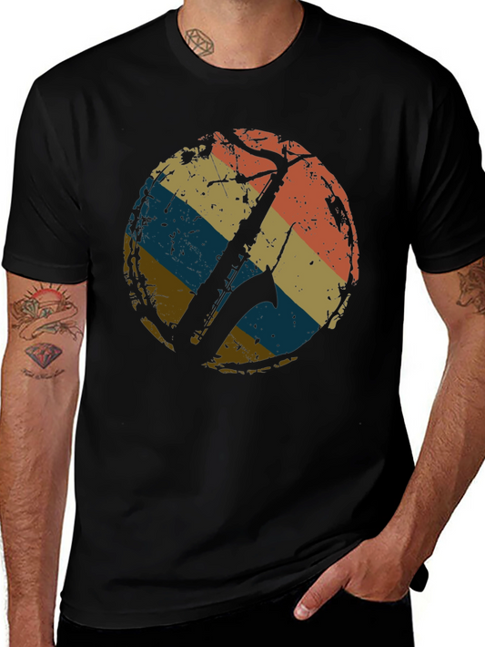 Retro Saxophone Graphic T-Shirt - Vintage Style