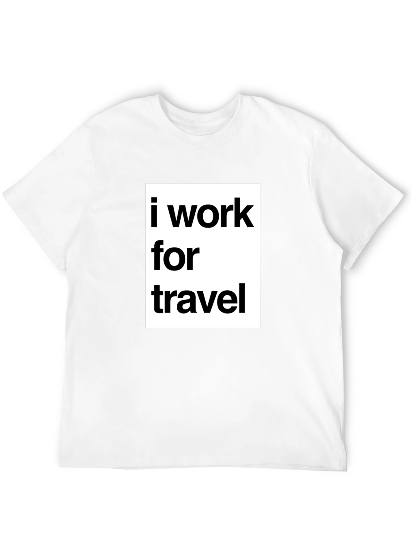 I Work for Travel Black Graphic T-Shirt