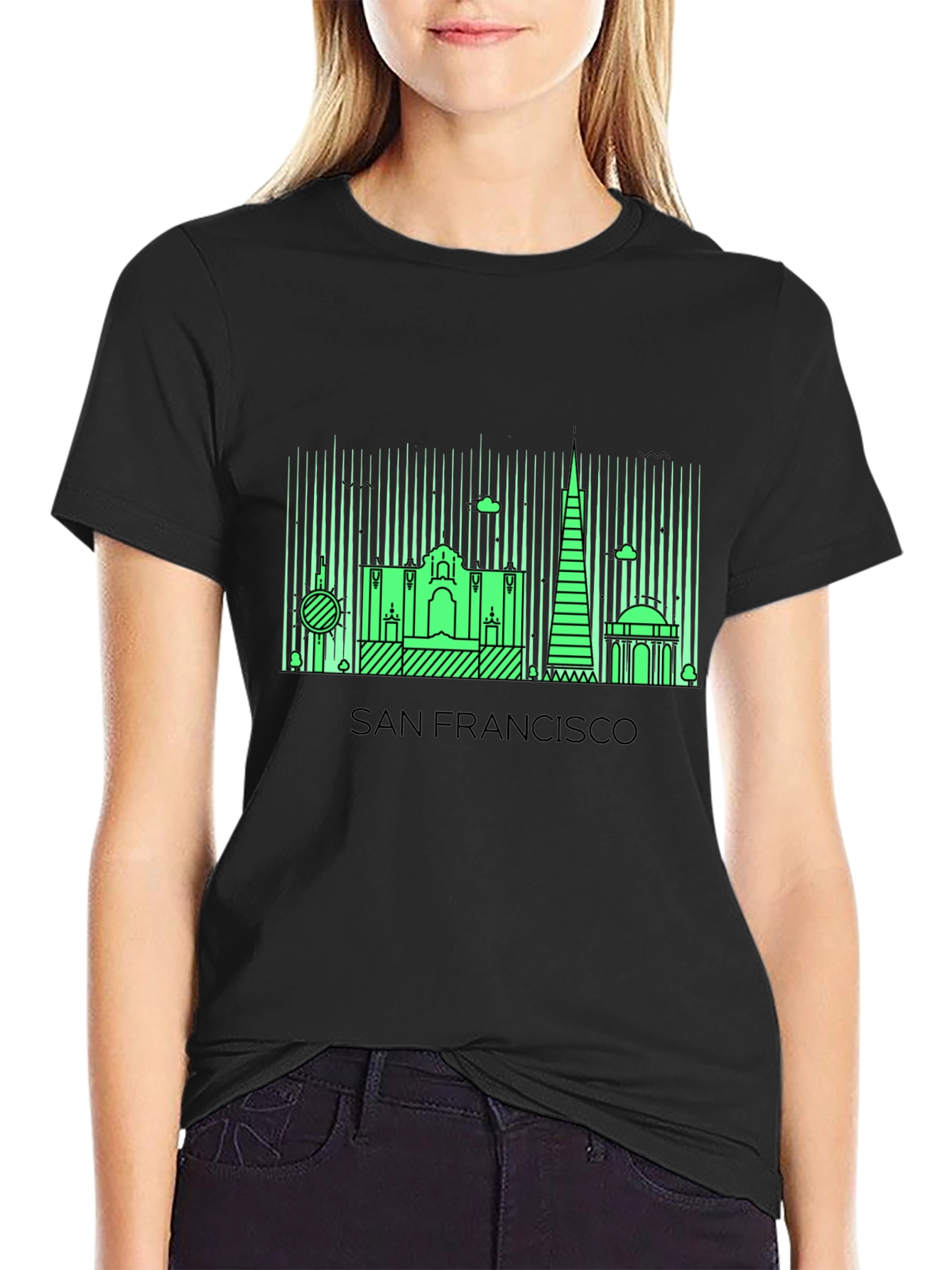 San Francisco Skyline Graphic Tee - Black