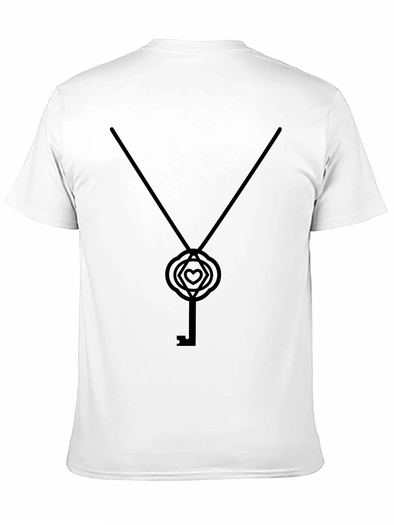 Heart Key Graphic Black T-Shirt