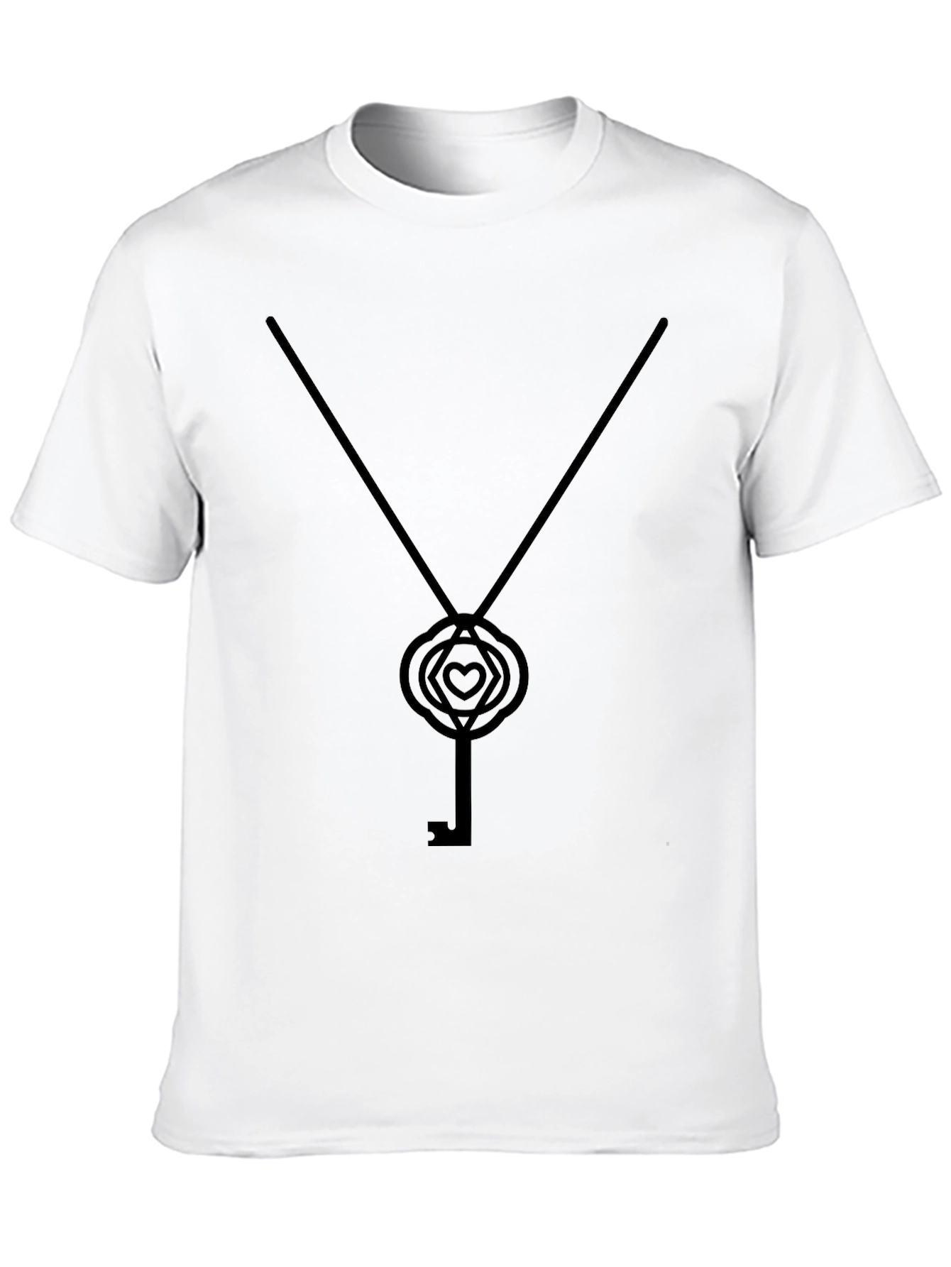 Heart Key Graphic Black T-Shirt
