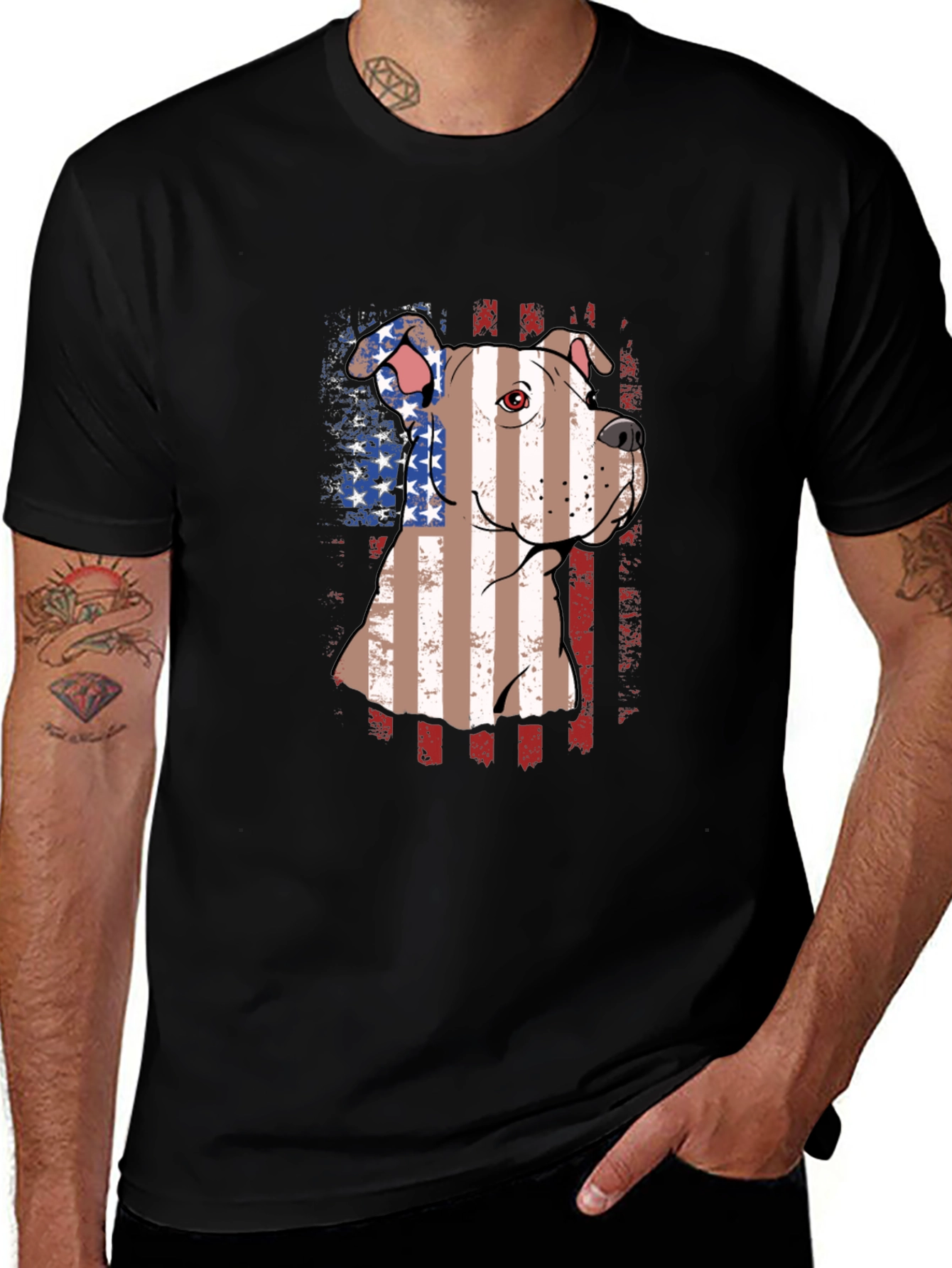American Pit Bull Dog Patriotic T-Shirt