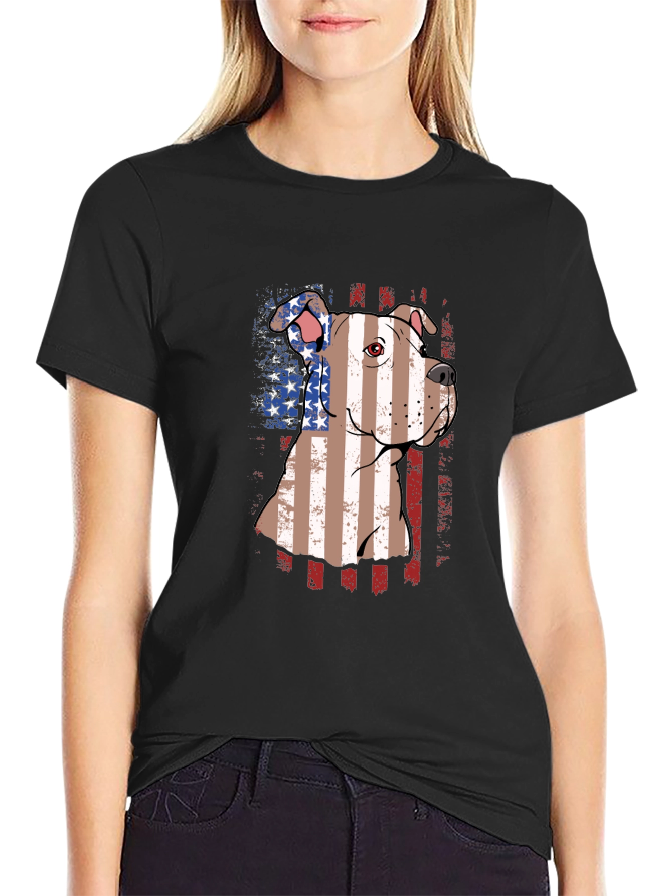 American Pit Bull Dog Patriotic T-Shirt