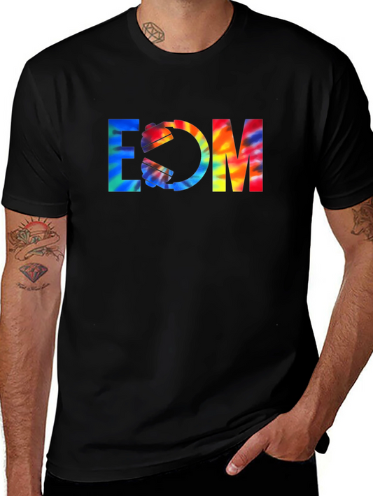 EDM Tie-Dye Graphic Black T-Shirt