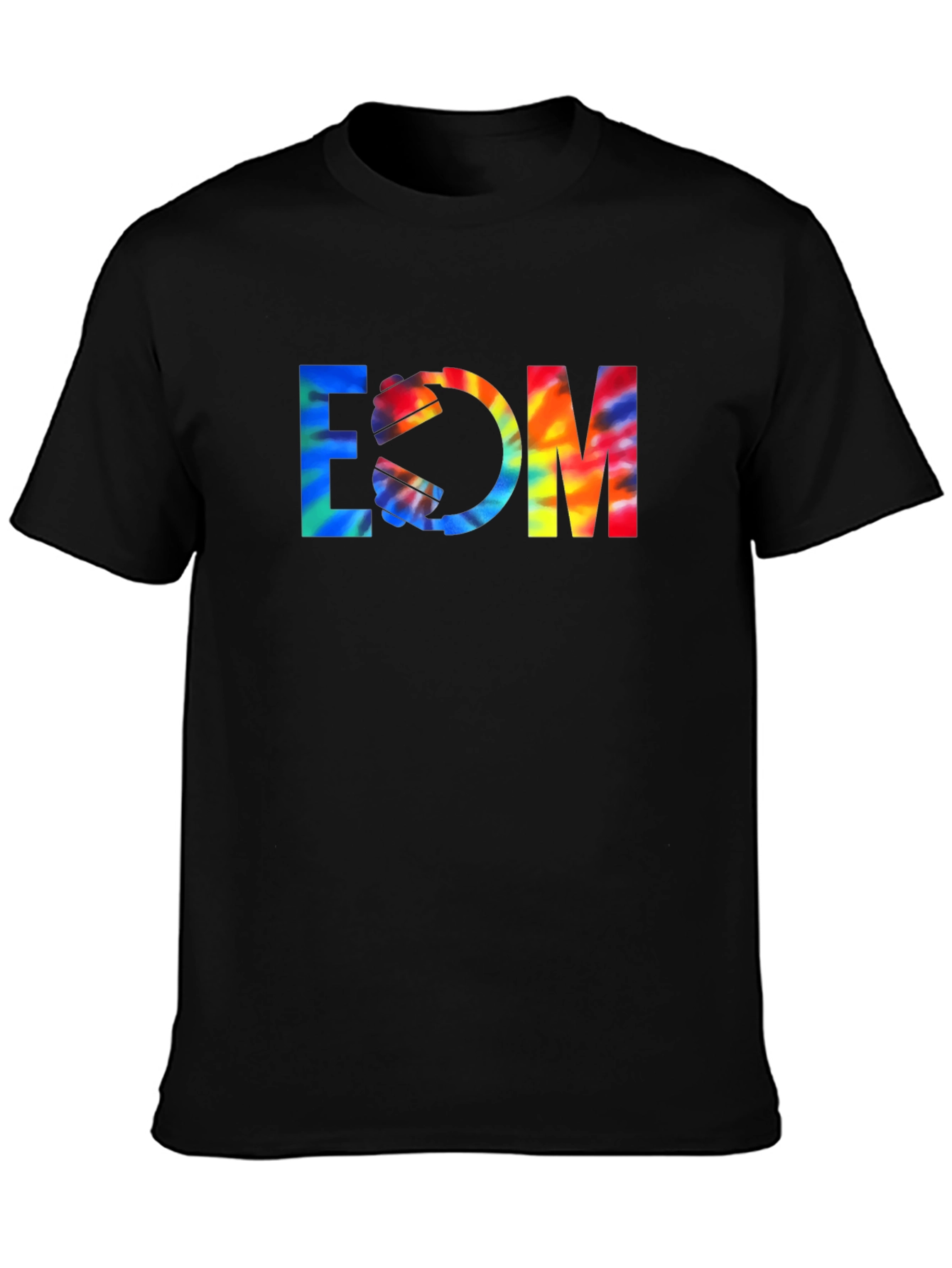 EDM Tie-Dye Graphic Black T-Shirt
