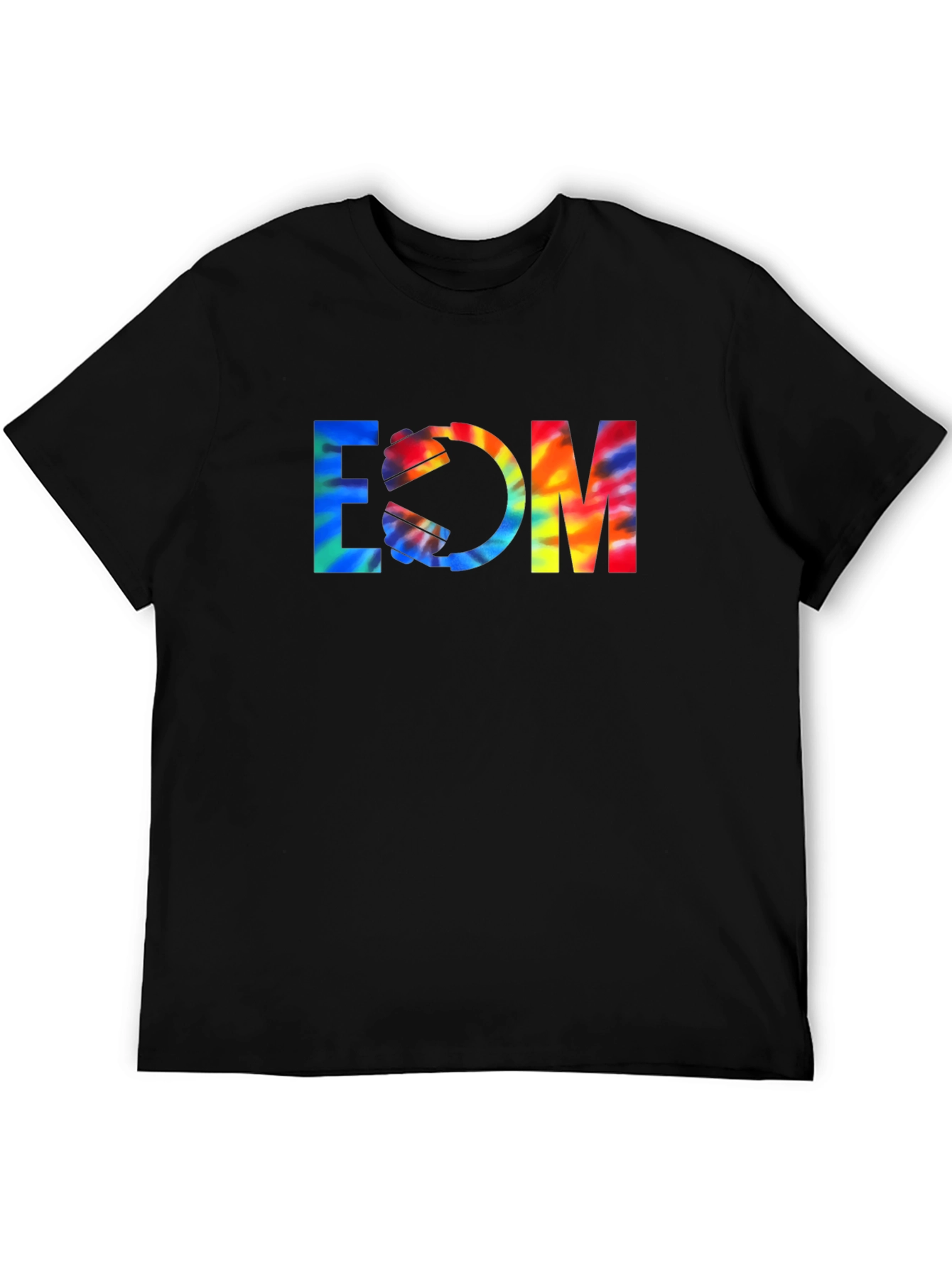 EDM Tie-Dye Graphic Black T-Shirt