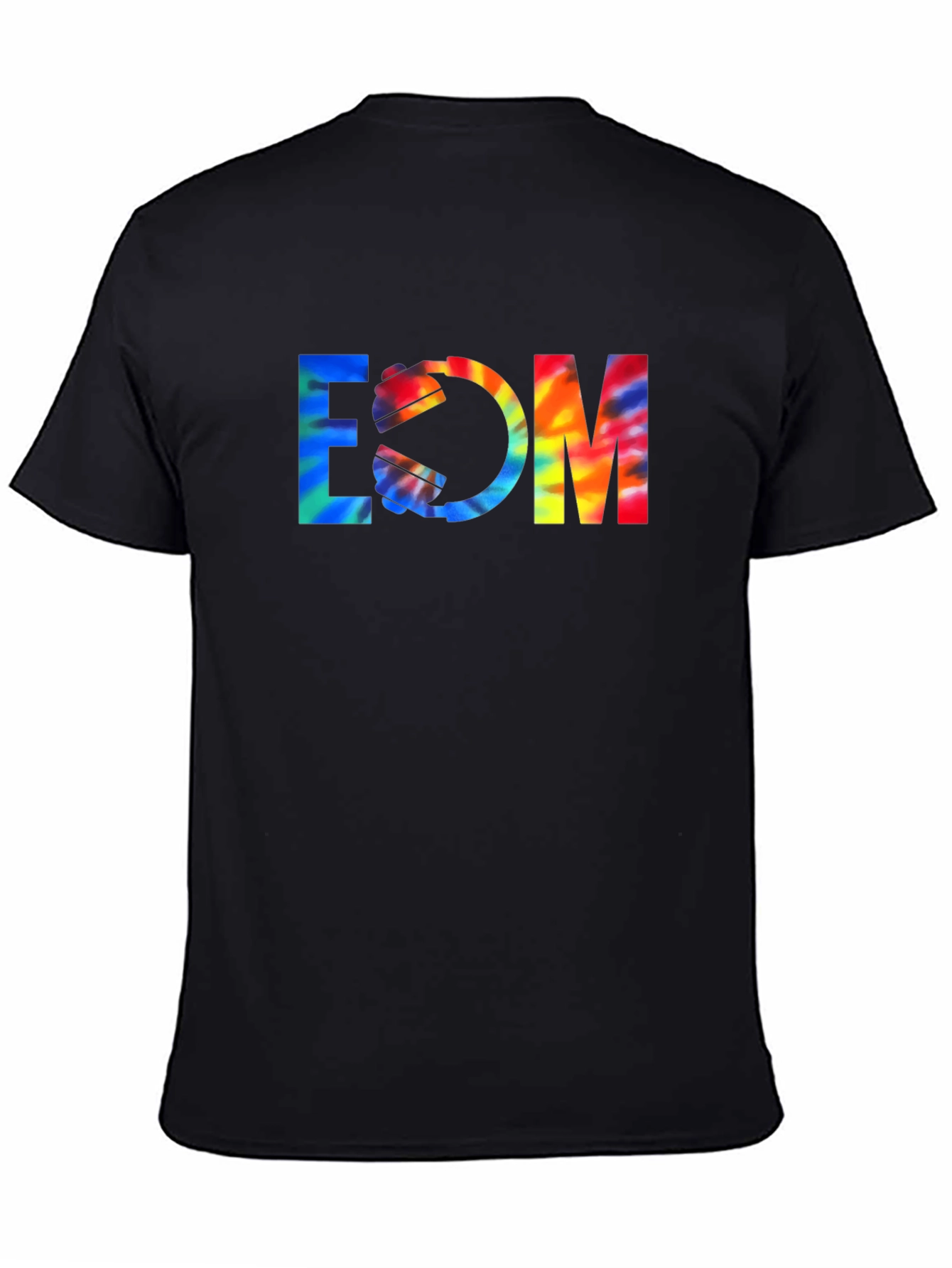 EDM Tie-Dye Graphic Black T-Shirt