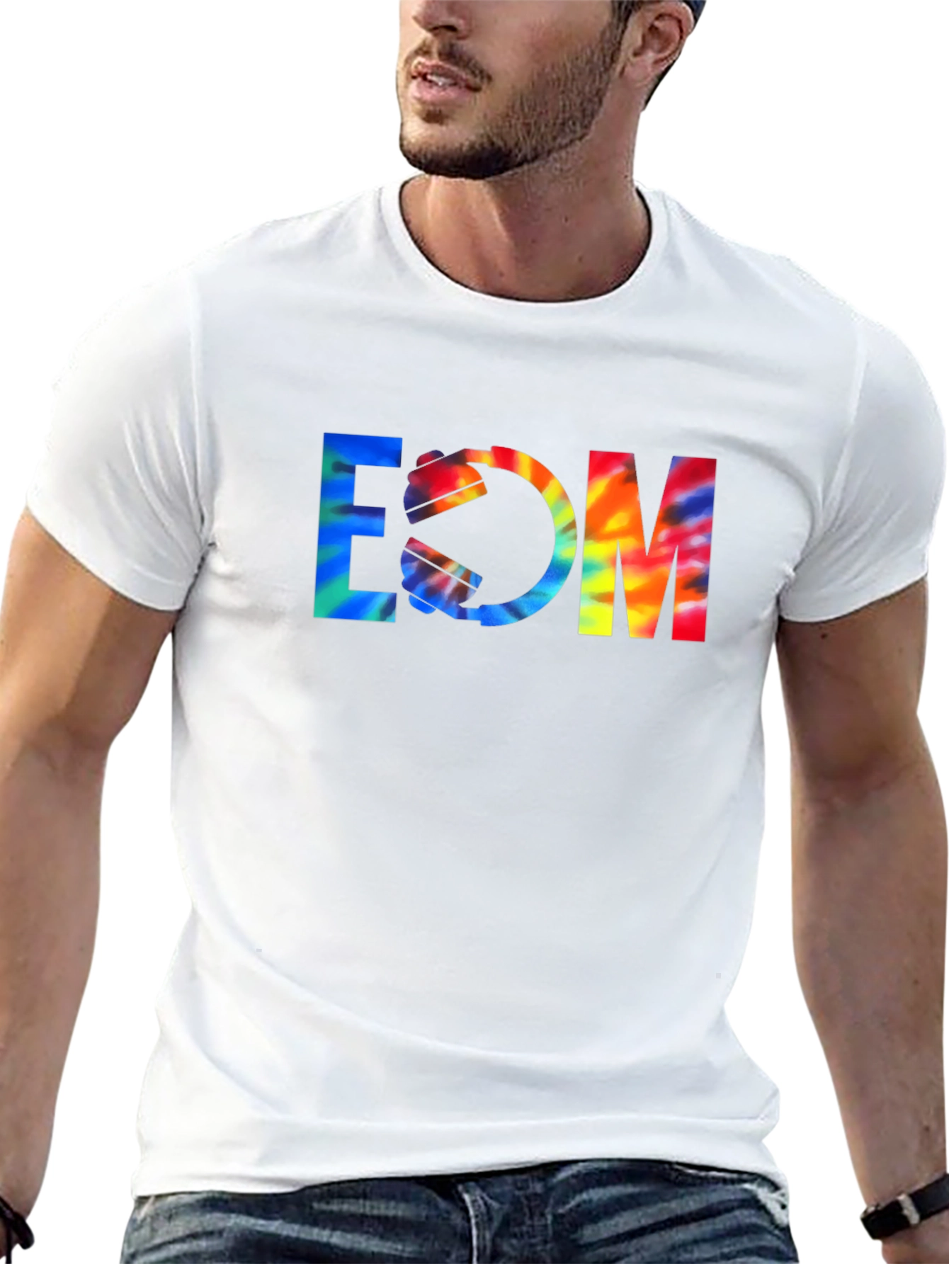 EDM Tie-Dye Graphic Black T-Shirt
