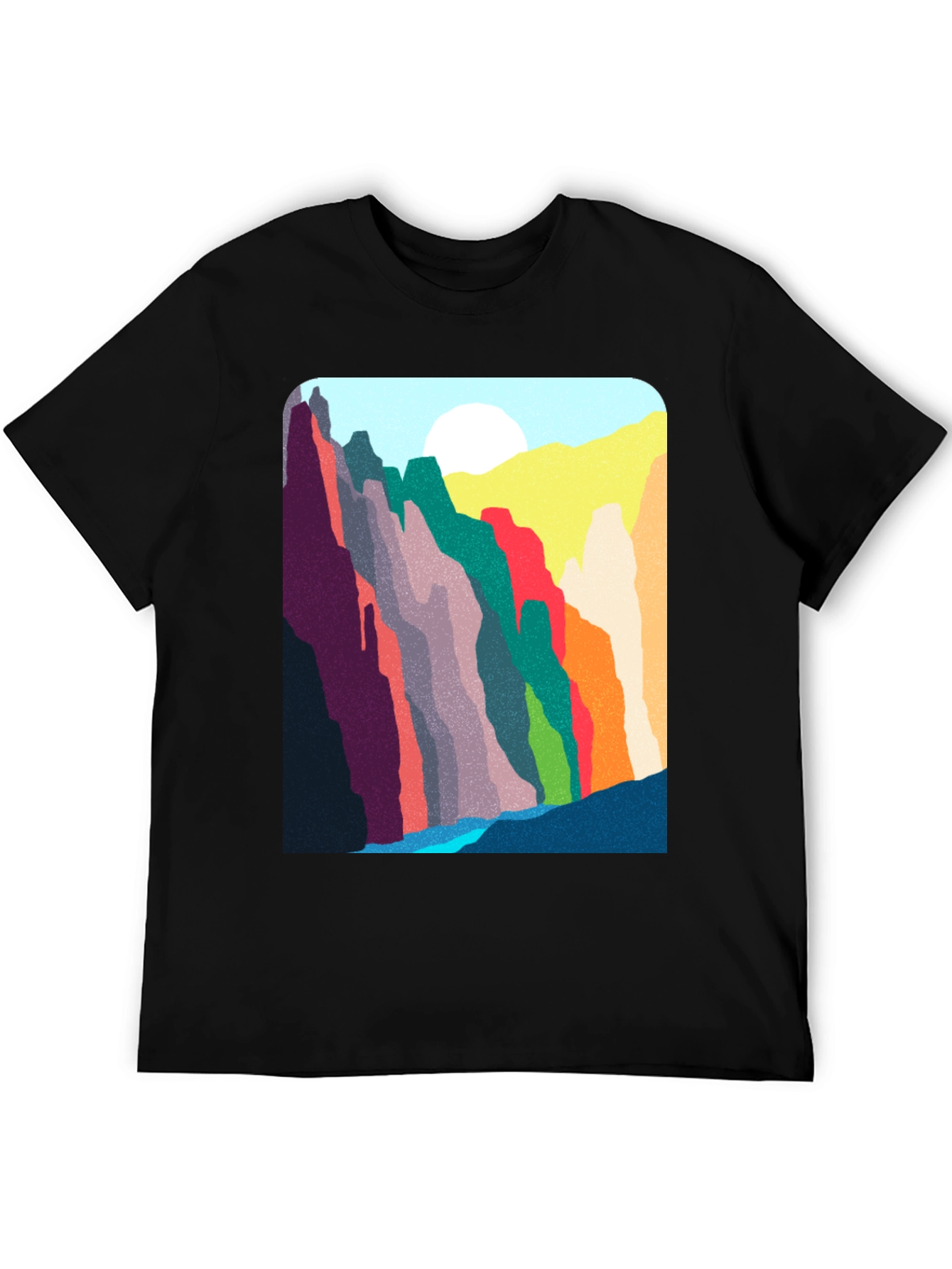 Abstract Mountain Range Graphic T-Shirt