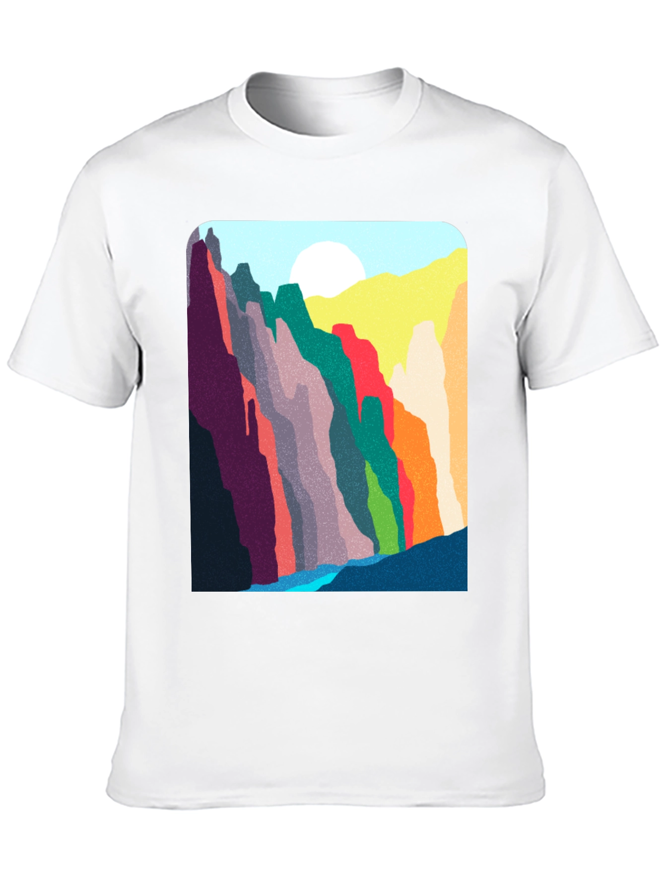 Abstract Mountain Range Graphic T-Shirt