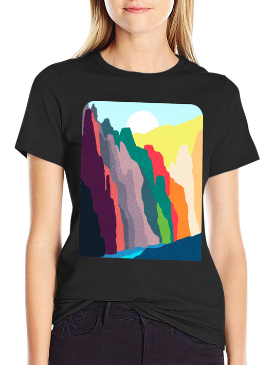 Abstract Mountain Range Graphic T-Shirt
