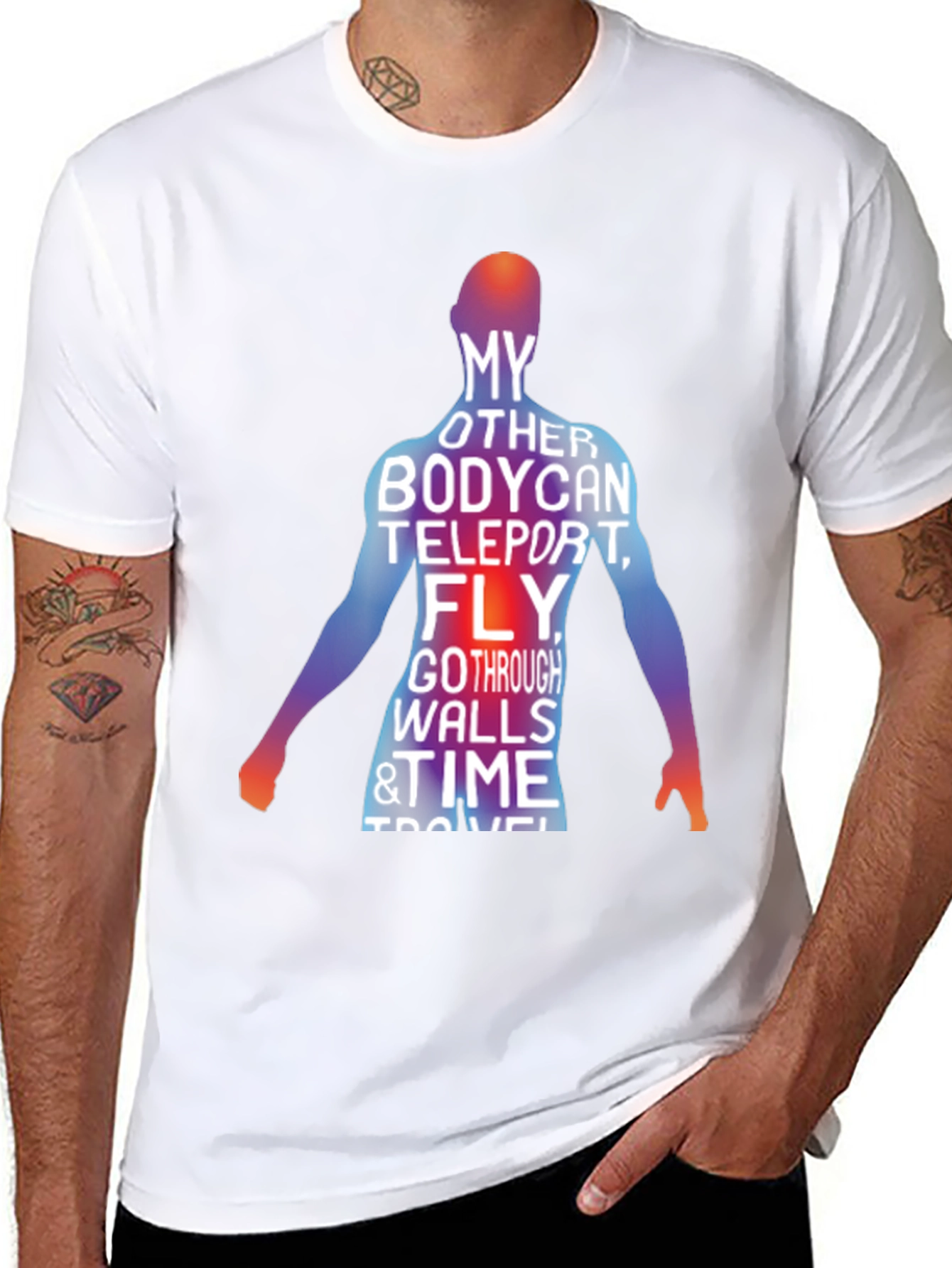 Teleporting Body Mens Graphic Tee