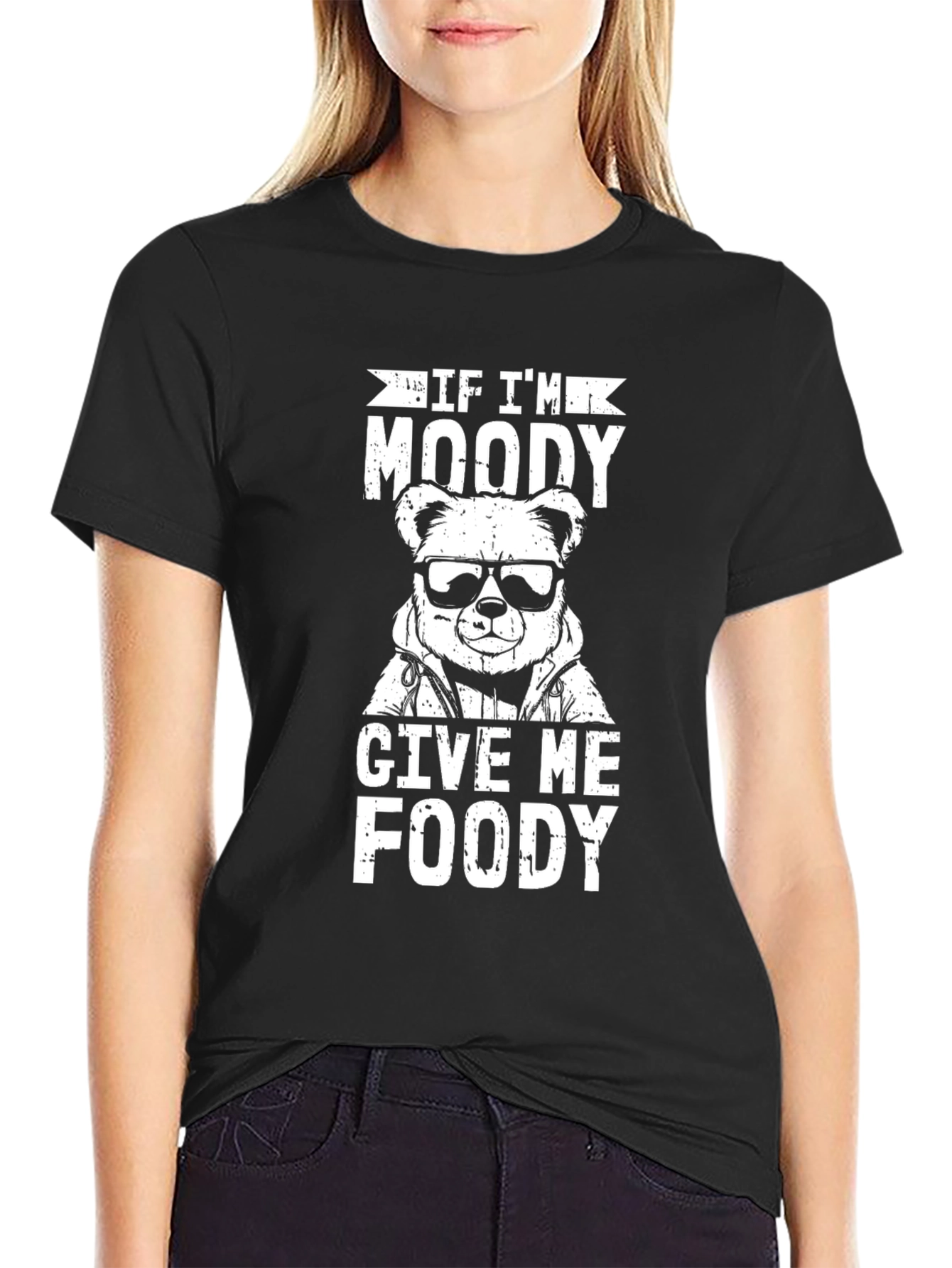 Moody Bear Graphic T-Shirt - Foodie Humor Tee