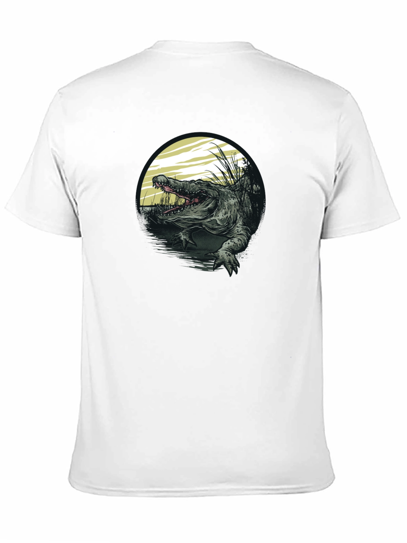 Crocodile Swamp Graphic Tee - Bold Black T-Shirt