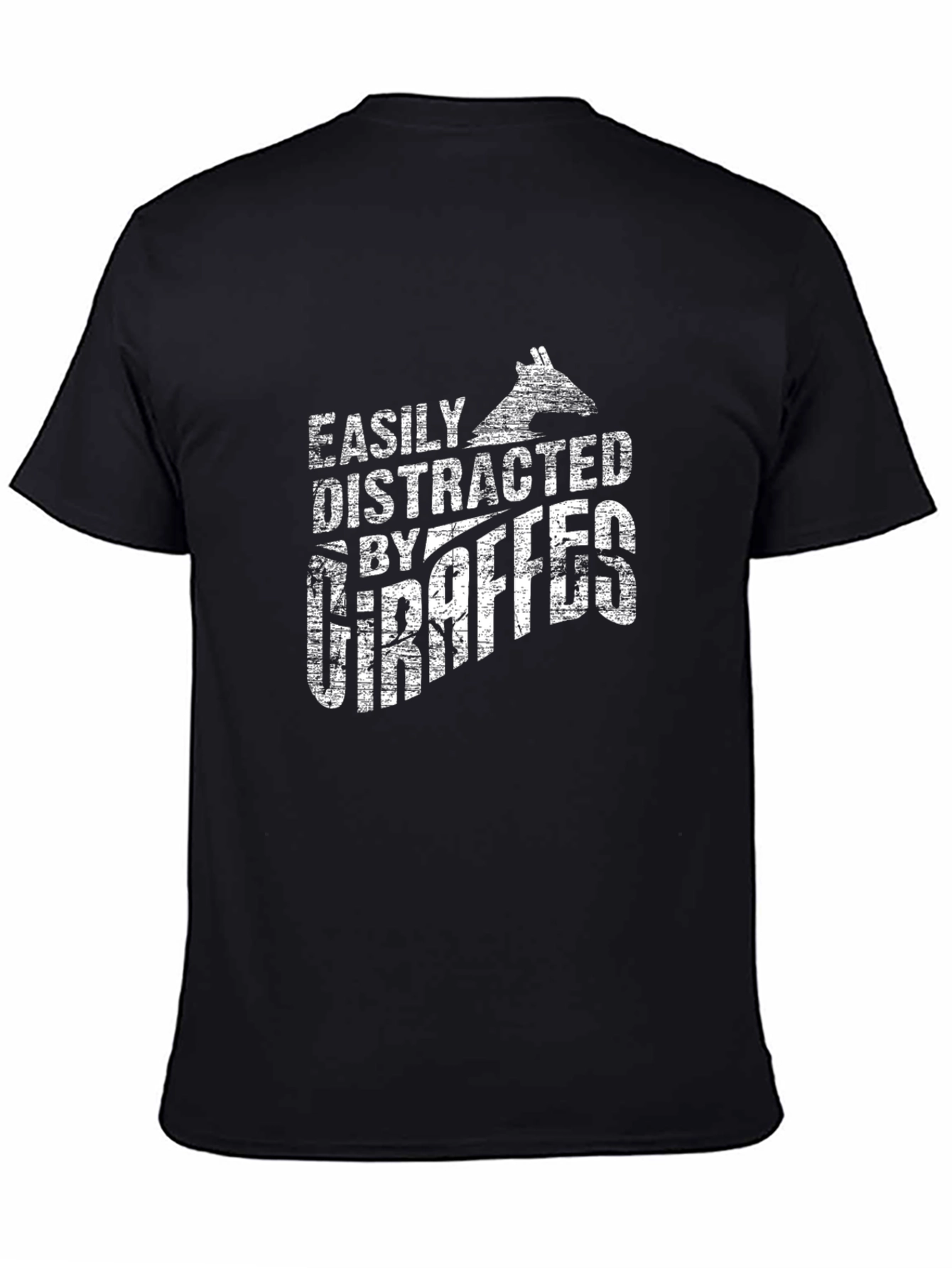 Easily Distracted by Giraffes Graphic Tee - Black