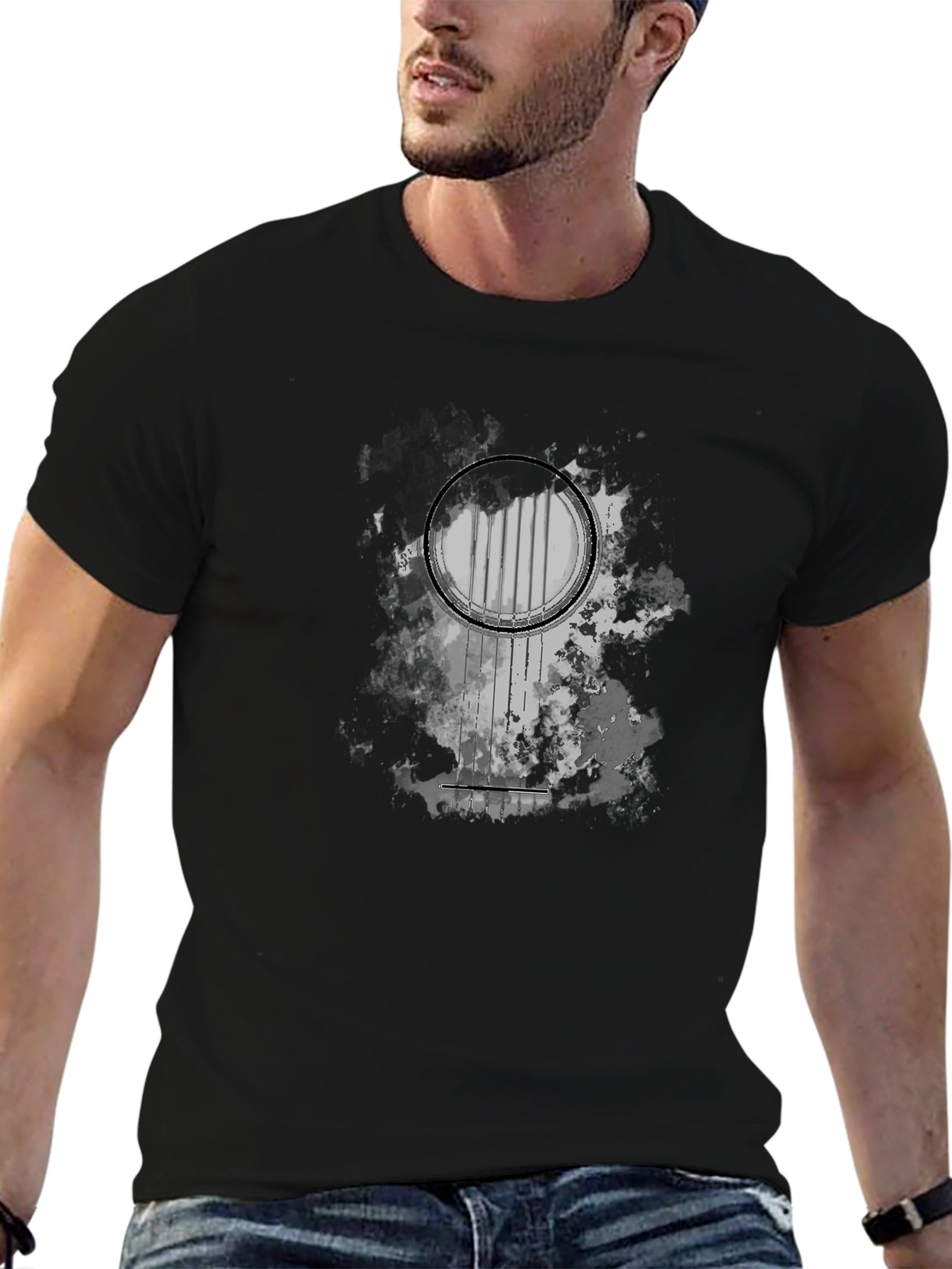 Abstract Guitar T-Shirt - Black