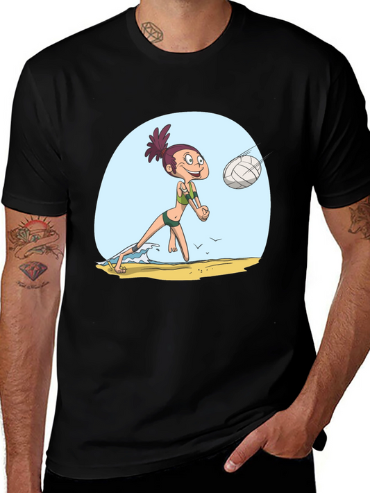 Cartoon Volleyball Player T-Shirt