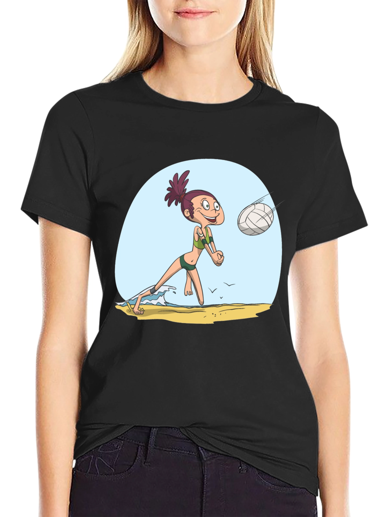 Cartoon Volleyball Player T-Shirt