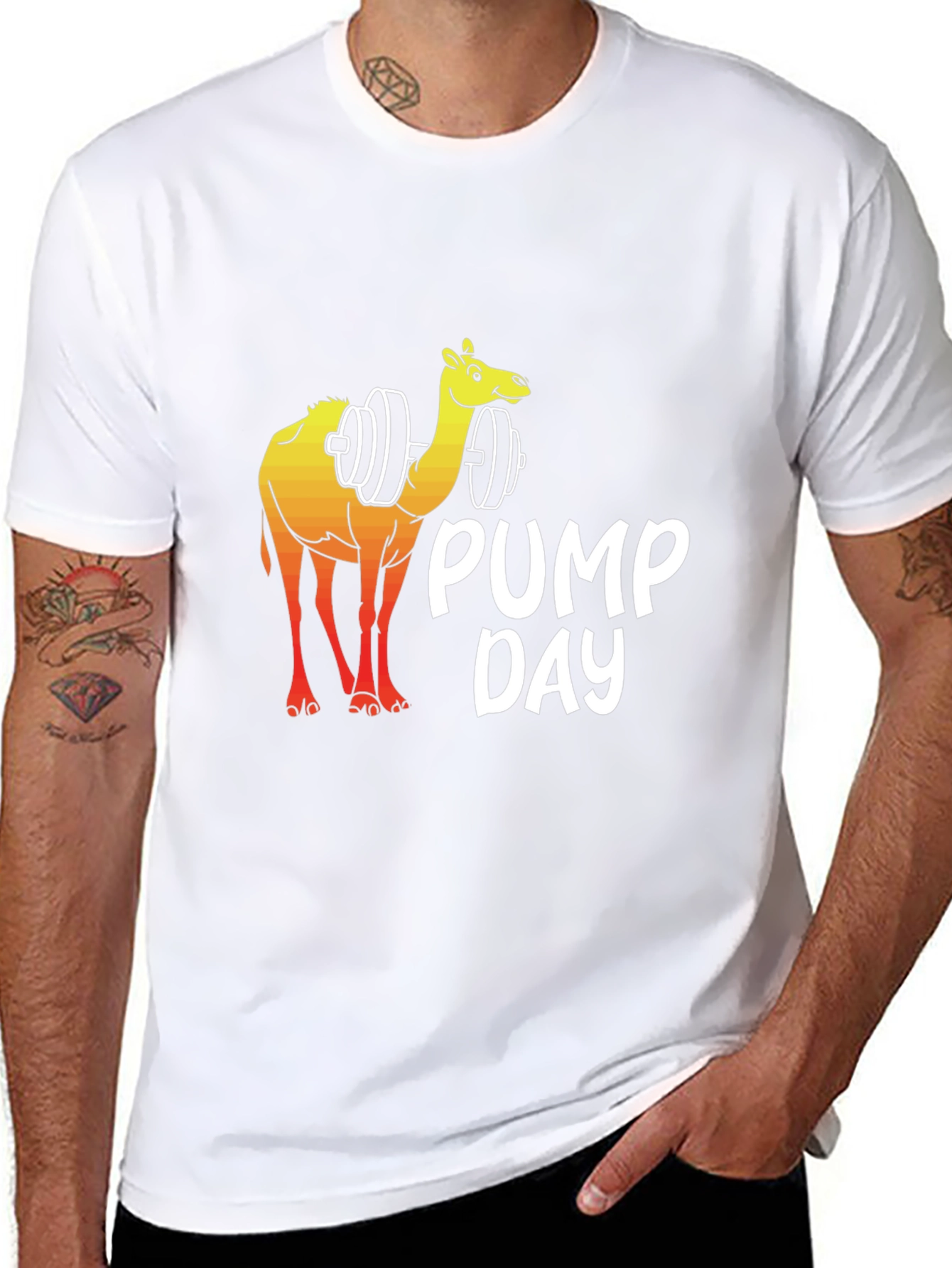 Workout Camel Graphic T-Shirt - Pump Day