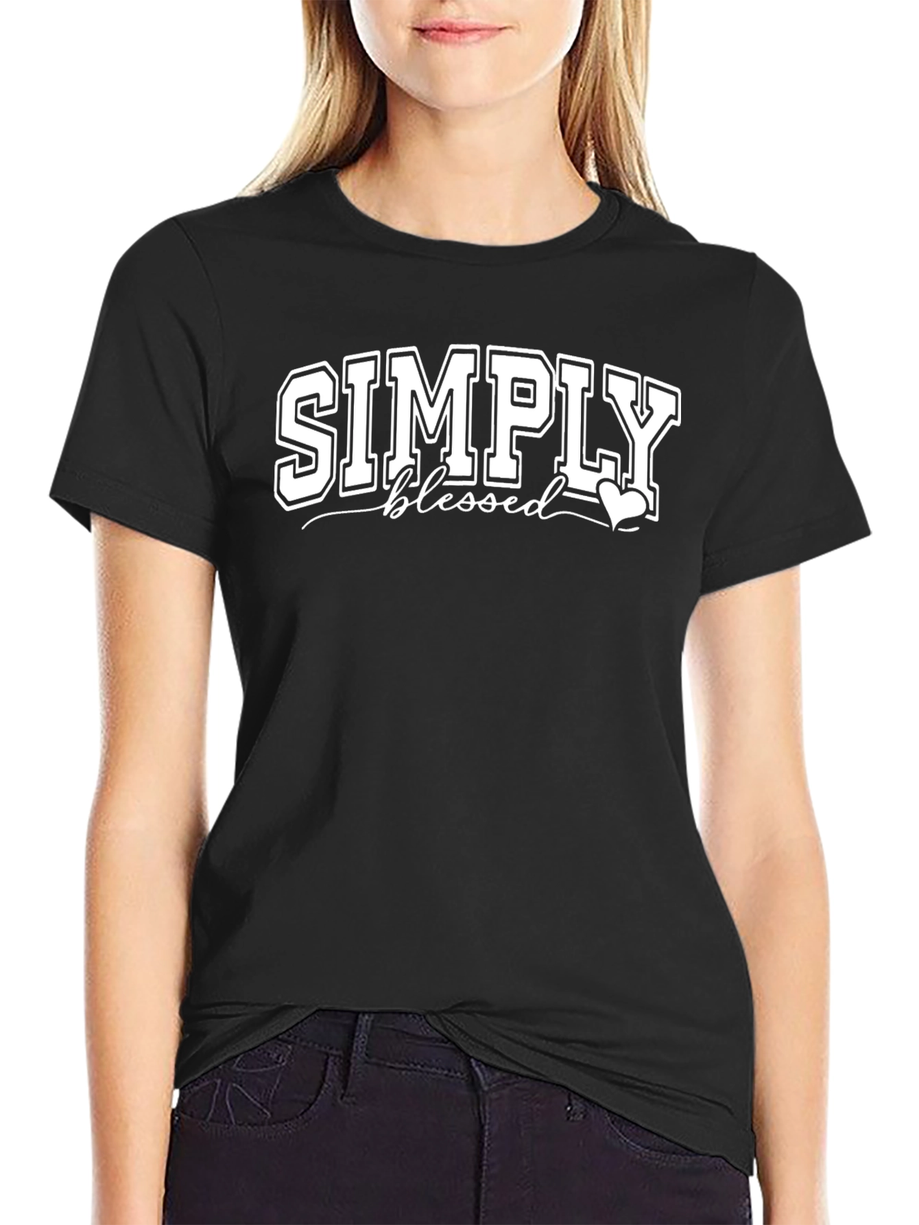 Simply Blessed Graphic Tee - Black Cotton T-Shirt