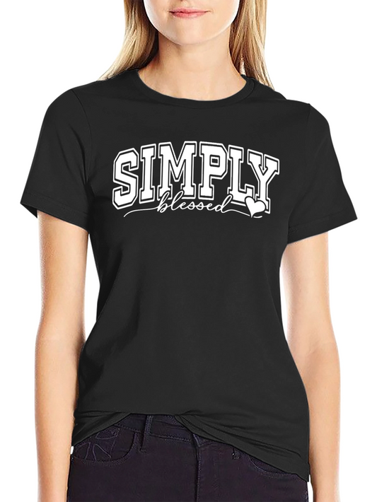 Simply Blessed Graphic Tee - Black Cotton T-Shirt