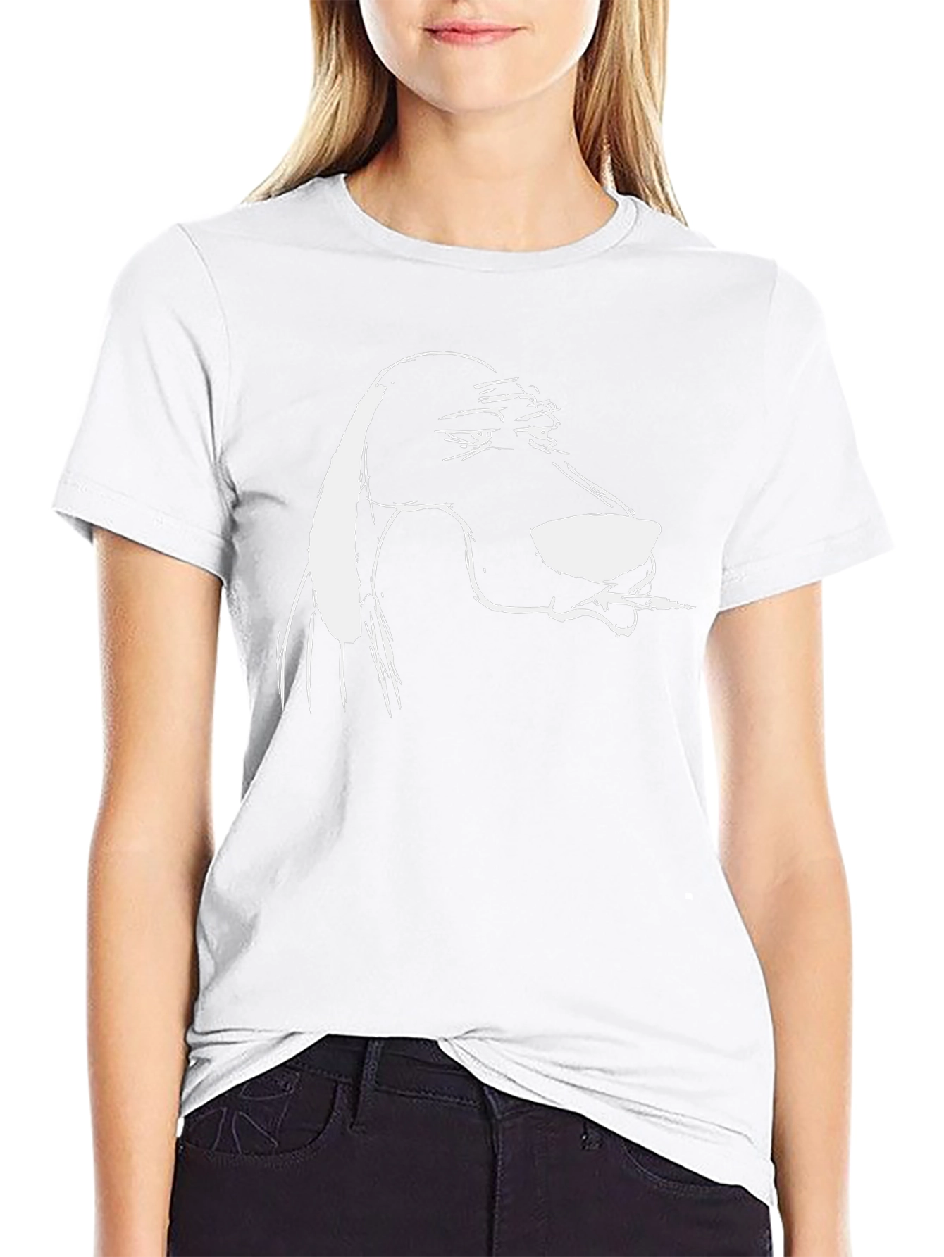 Cool Dog Cartoon Tee - Black Cotton Blend