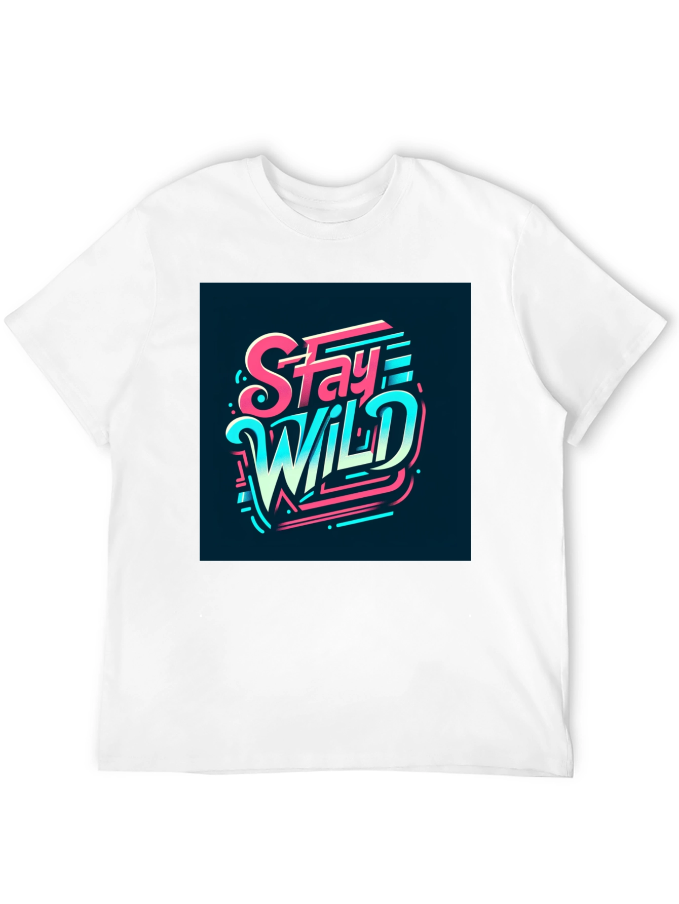 Stay Wild Graphic Print Black T-Shirt