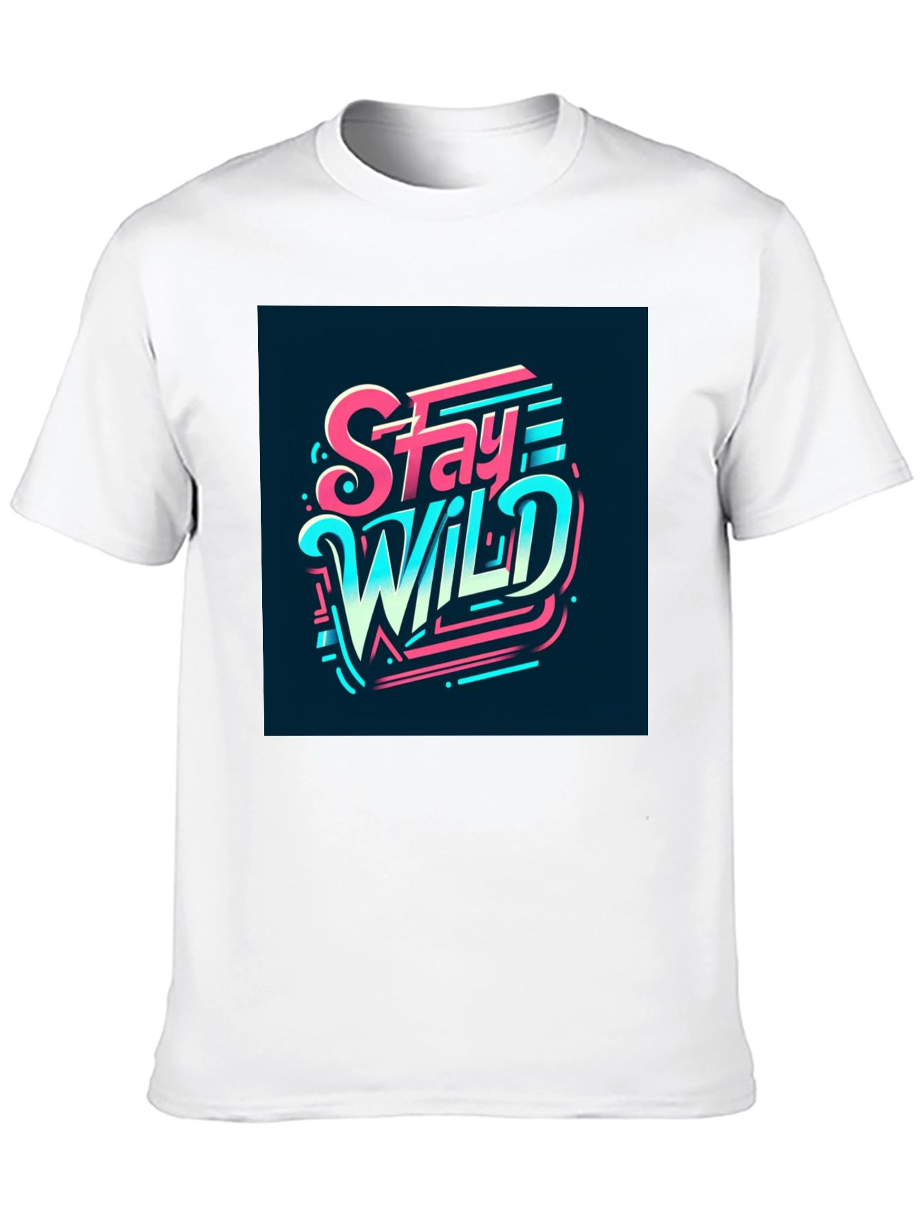 Stay Wild Graphic Print Black T-Shirt