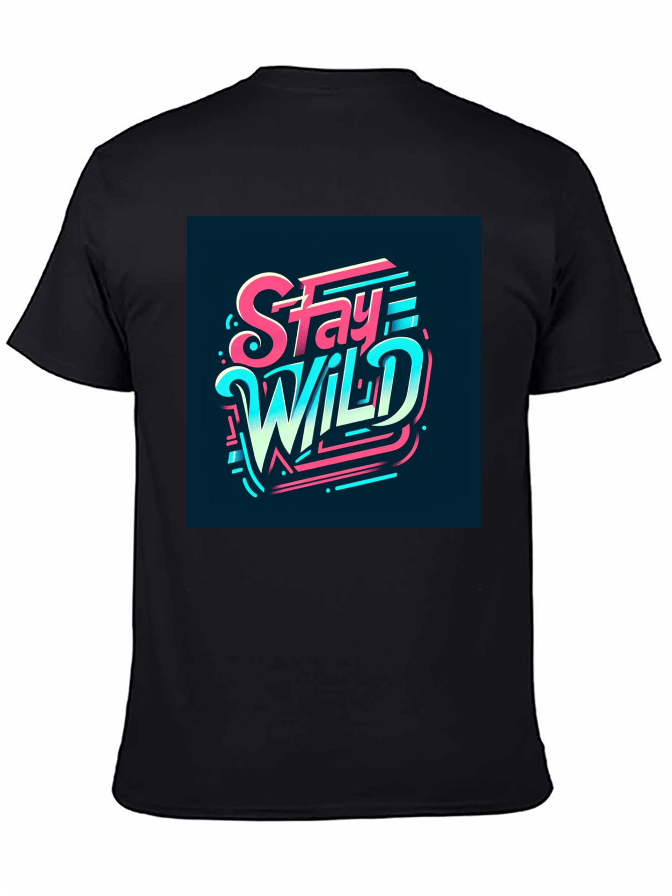 Stay Wild Graphic Print Black T-Shirt
