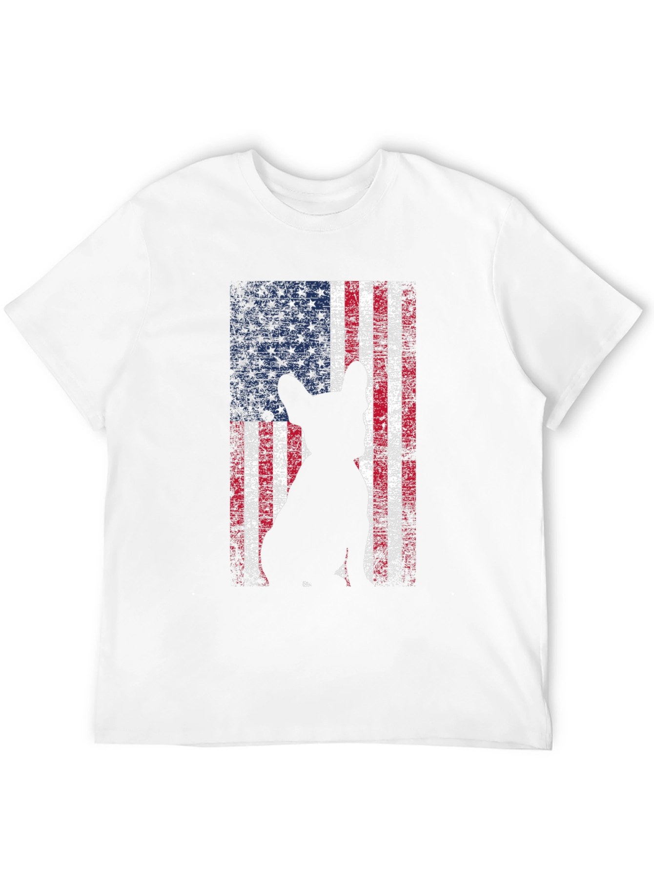 American Flag Dog Graphic Tee - Patriotic Style