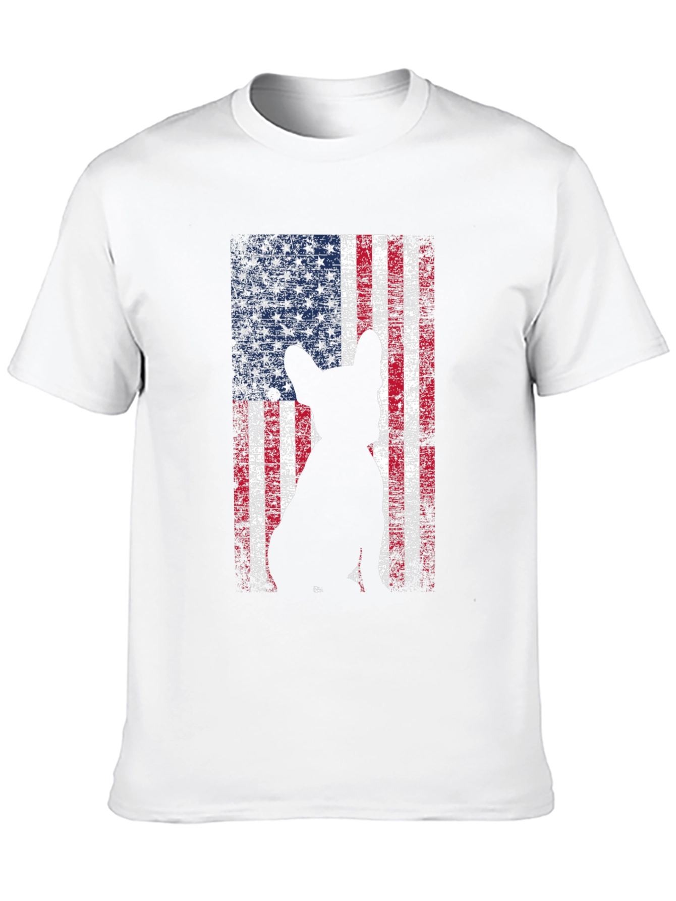 American Flag Dog Graphic Tee - Patriotic Style