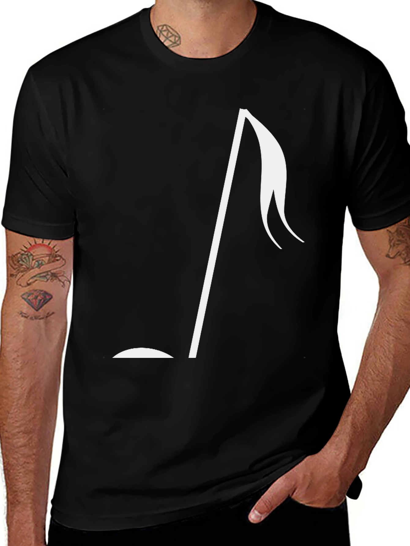 Musical Note Graphic Tee - Stylish Black T-Shirt