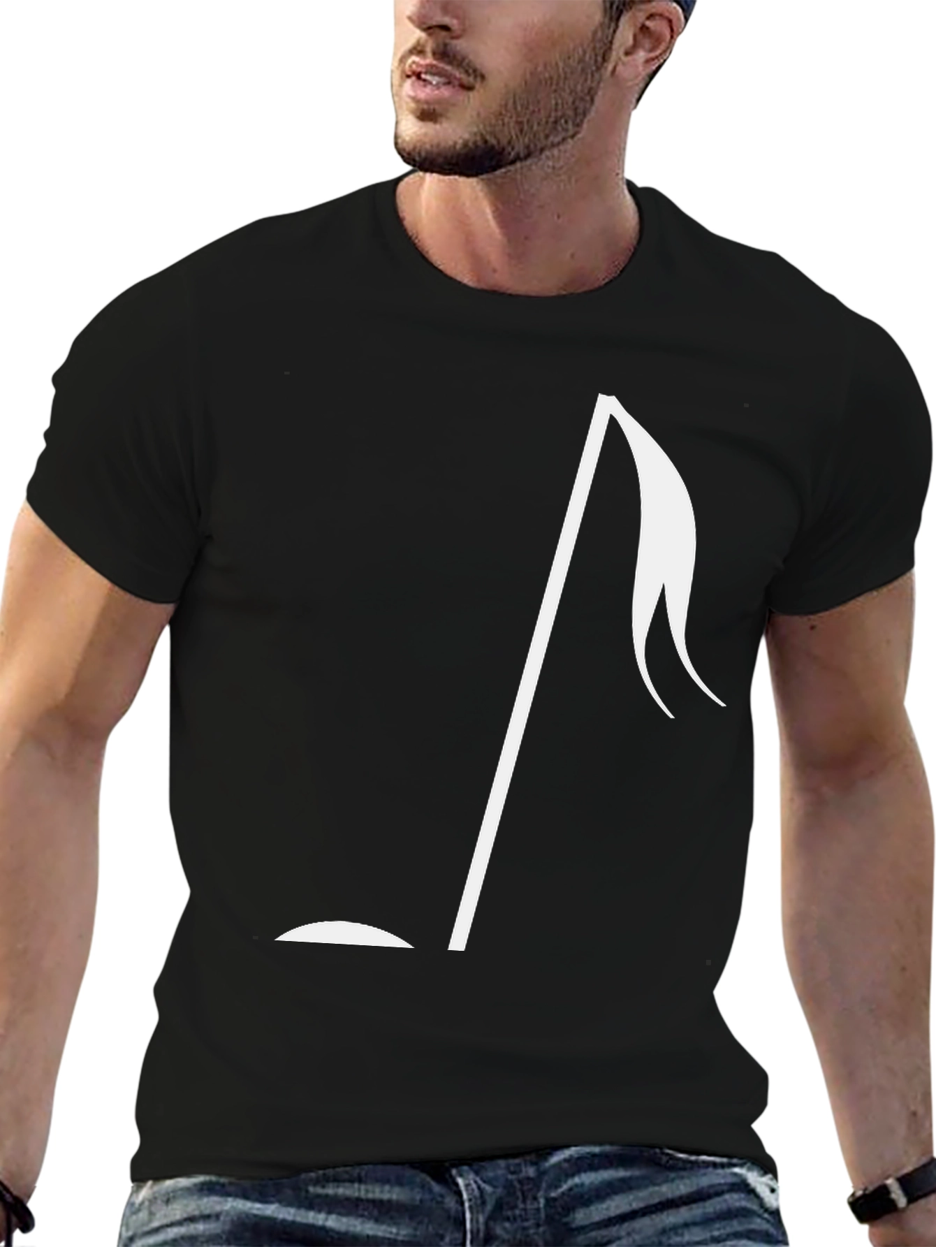 Musical Note Graphic Tee - Stylish Black T-Shirt