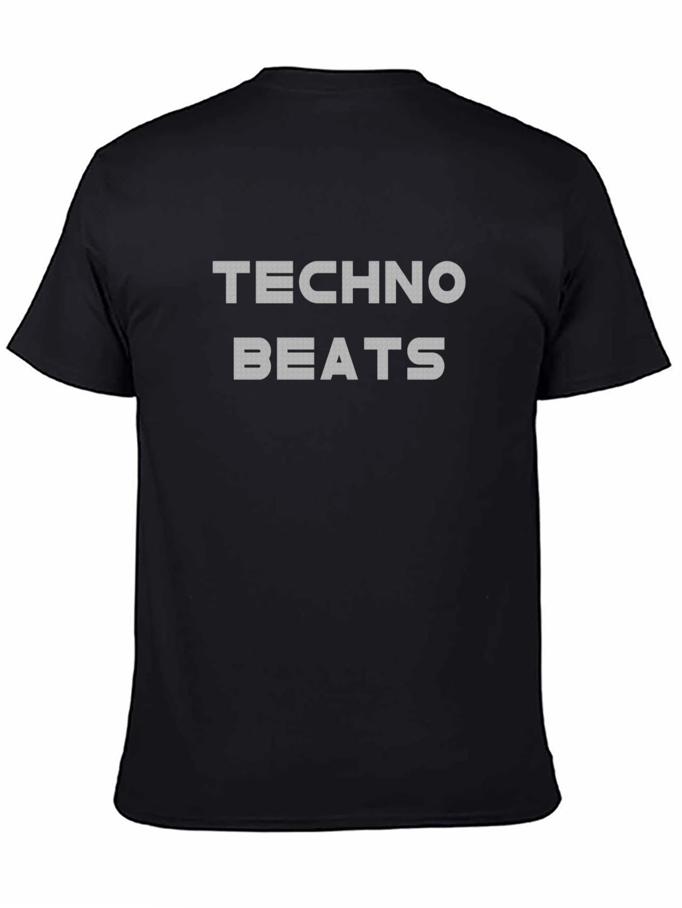 Techno Beats Graphic Print Black T-Shirt
