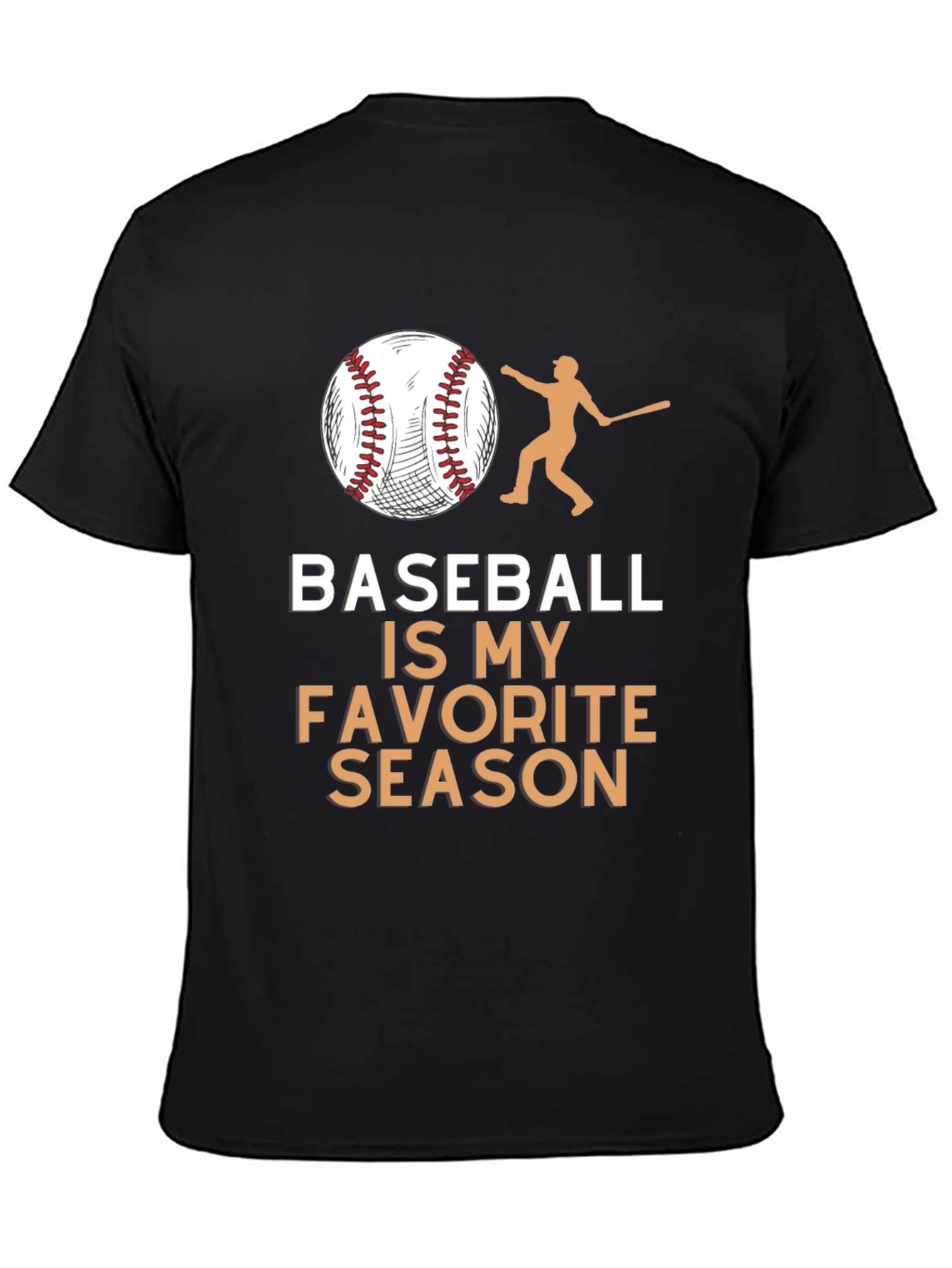 Baseball is My Favorite Season Black T-Shirt