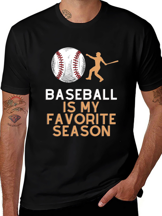 Baseball is My Favorite Season Black T-Shirt