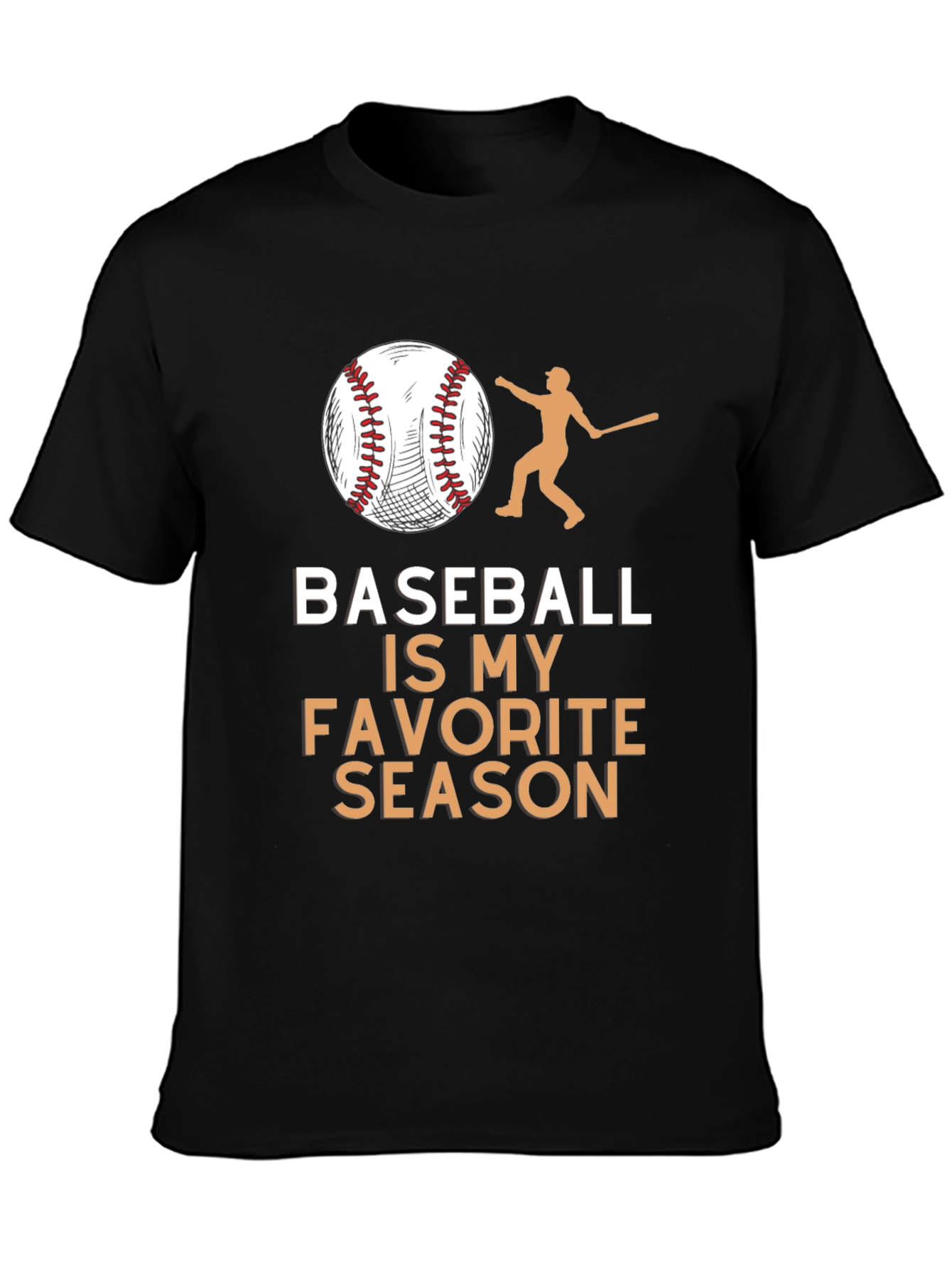 Baseball is My Favorite Season Black T-Shirt