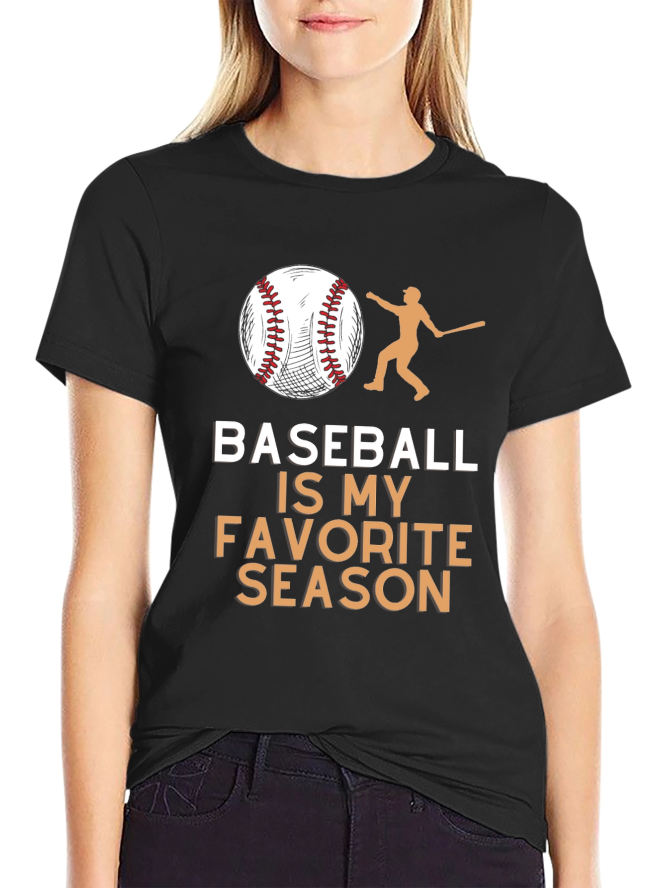 Baseball is My Favorite Season Black T-Shirt