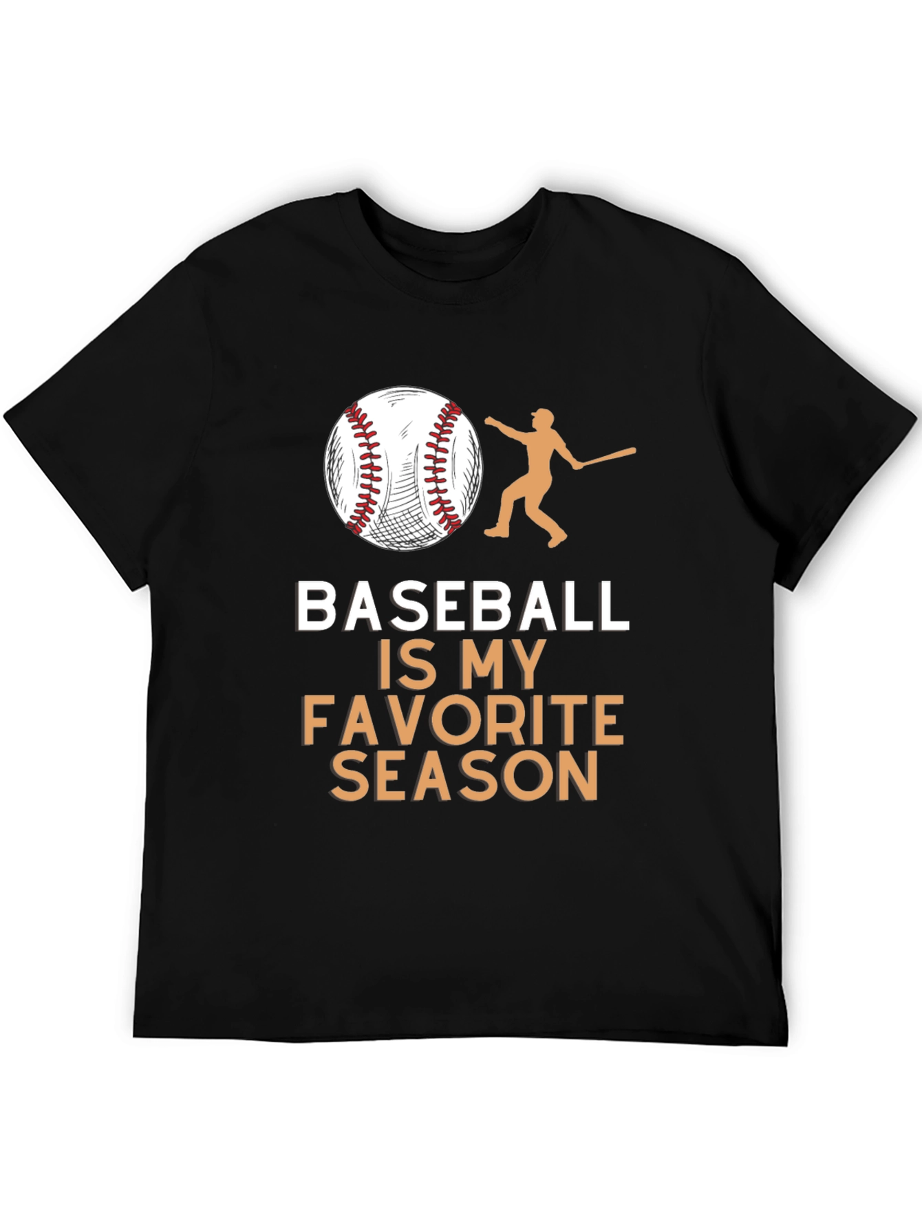 Baseball is My Favorite Season Black T-Shirt